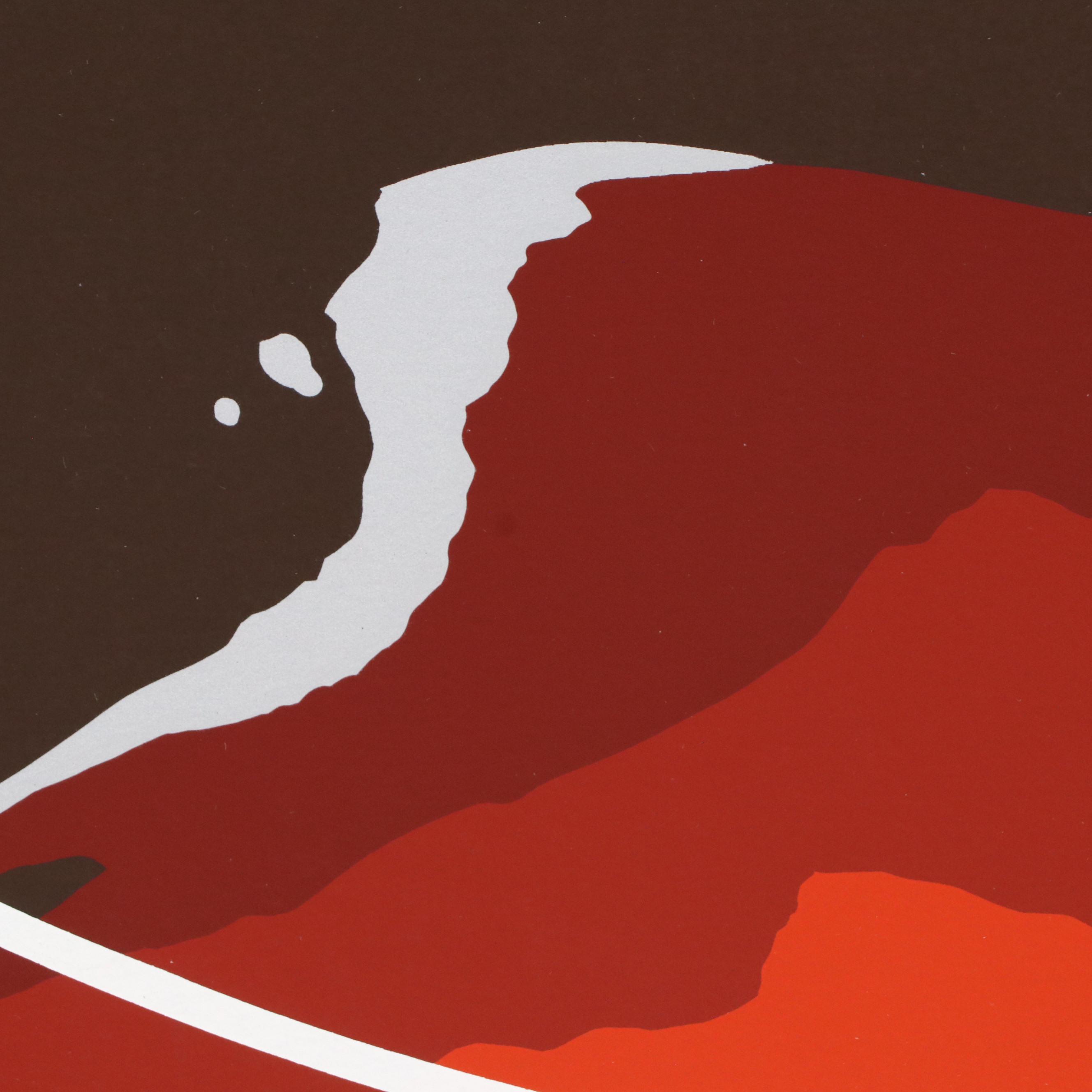 Thomas W. Benton Abstract Serigraph "Red Mountain," 1981