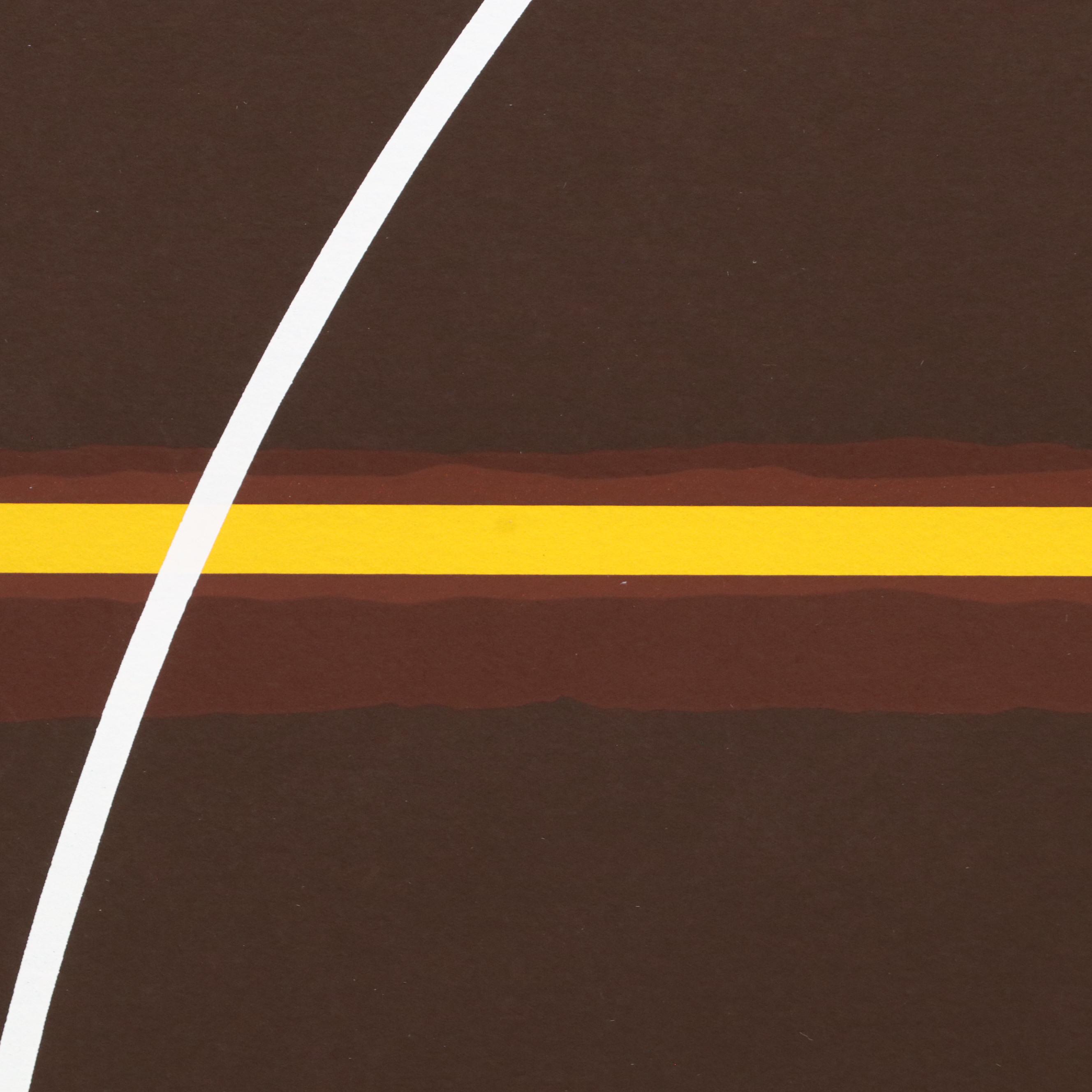 Thomas W. Benton Abstract Serigraph "Red Mountain," 1981