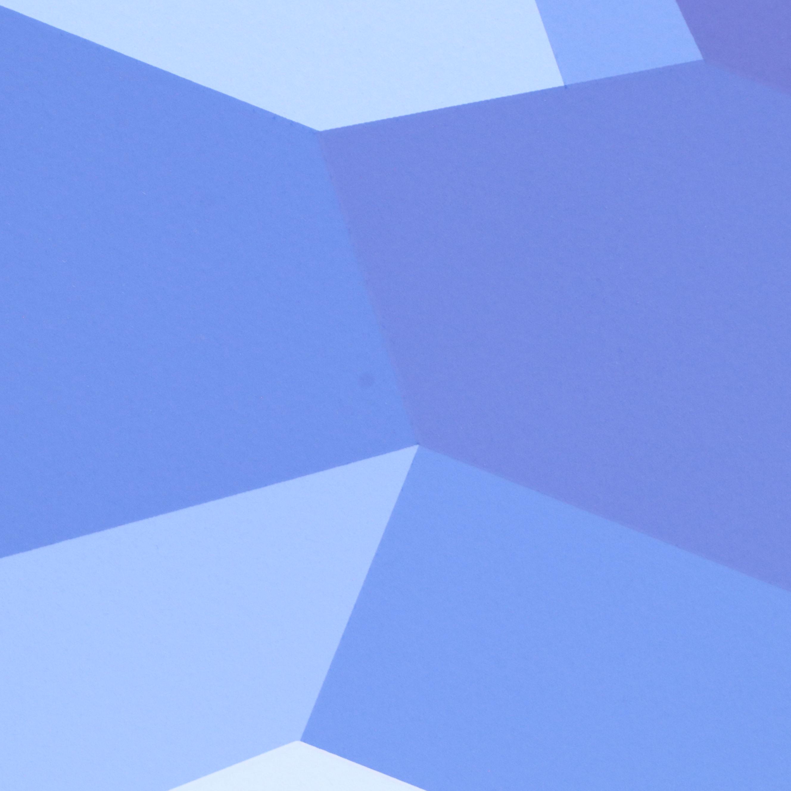 Jean-Pierre Yvaral (Vasarely) Op Art Silkscreen "Blue Velvet," 1990s