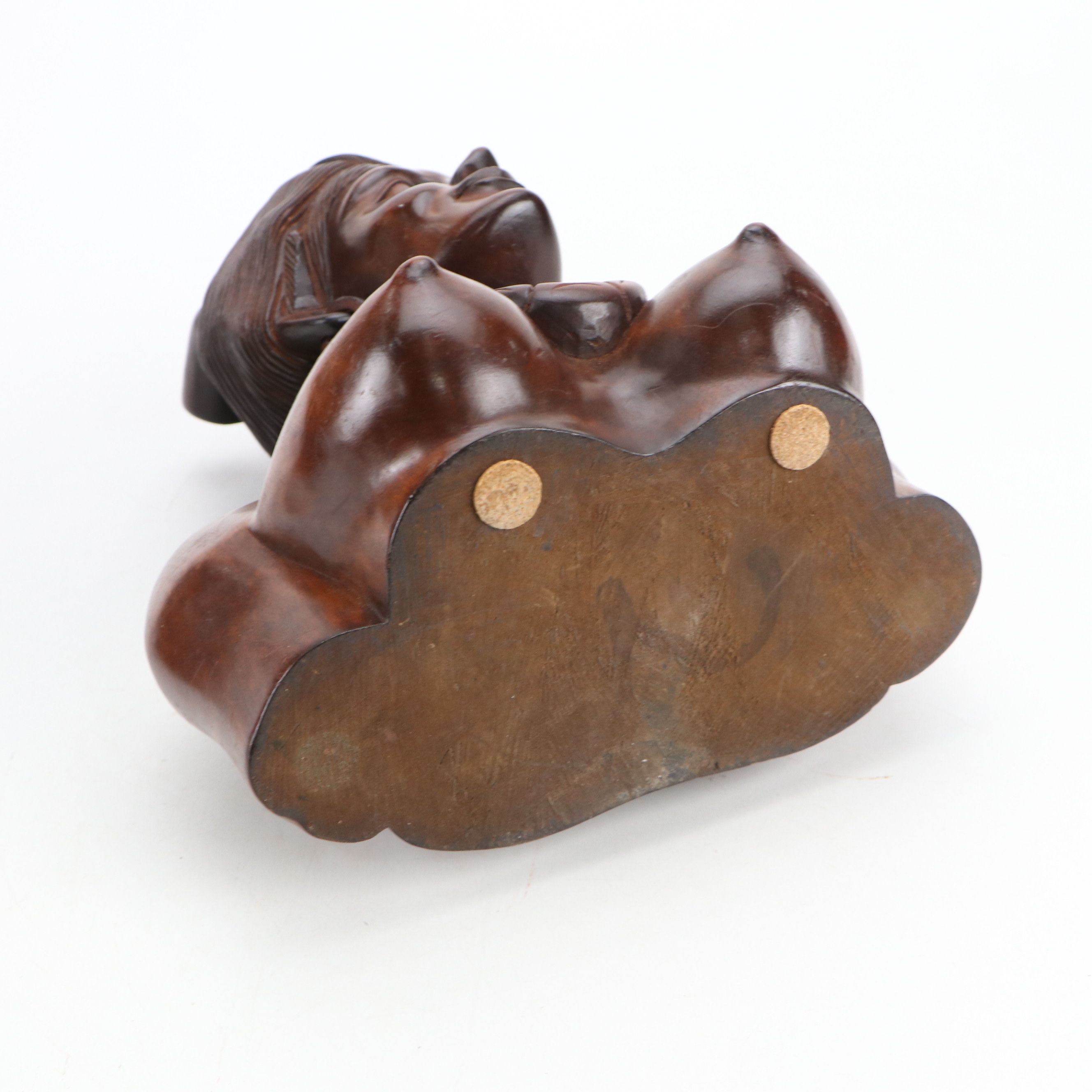 Philippine Carved Wood Busts of Indigenous Igorot Peoples Man and Woman