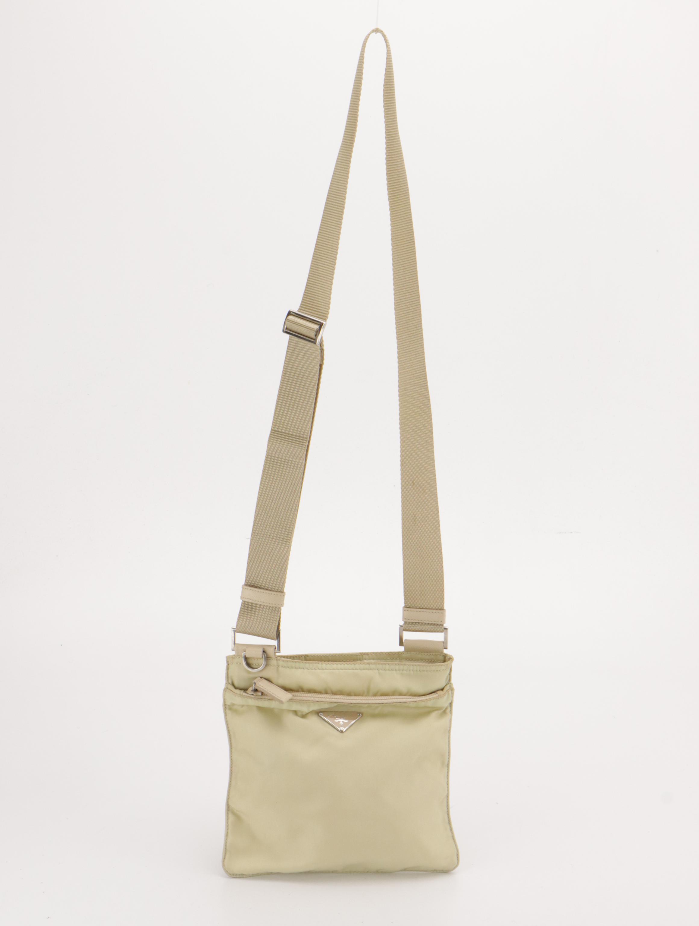 Prada Small Flat Crossbody Bag in Tessuto Nylon