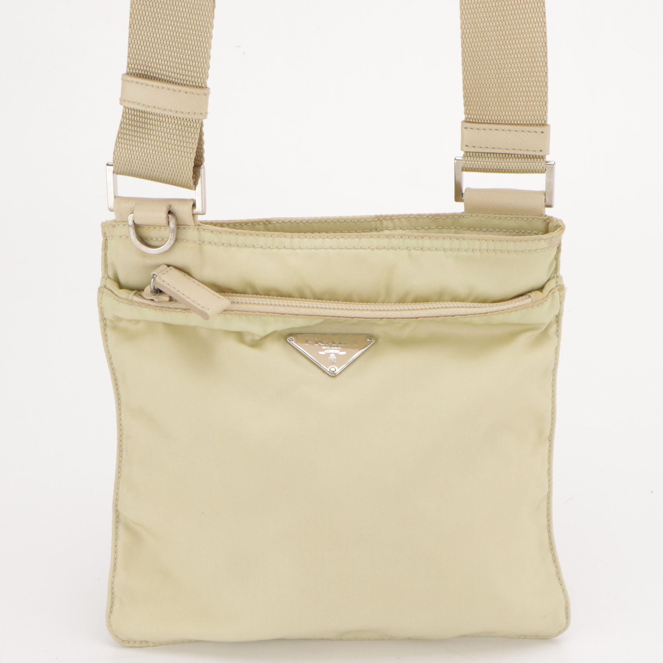 Prada Small Flat Crossbody Bag in Tessuto Nylon