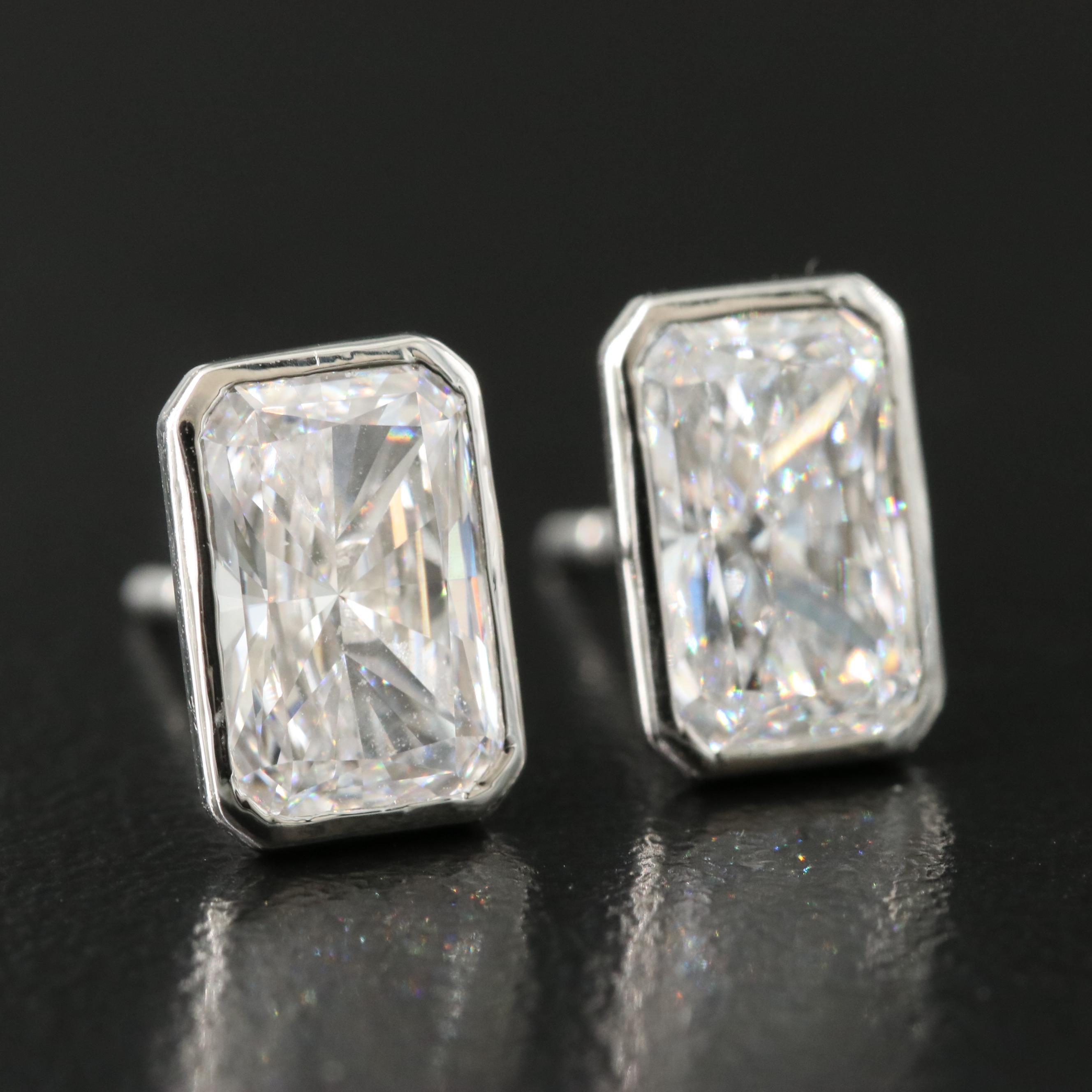 Platinum 3.31 CTW Lab Grown Diamond Stud Earrings with IGI Reports
