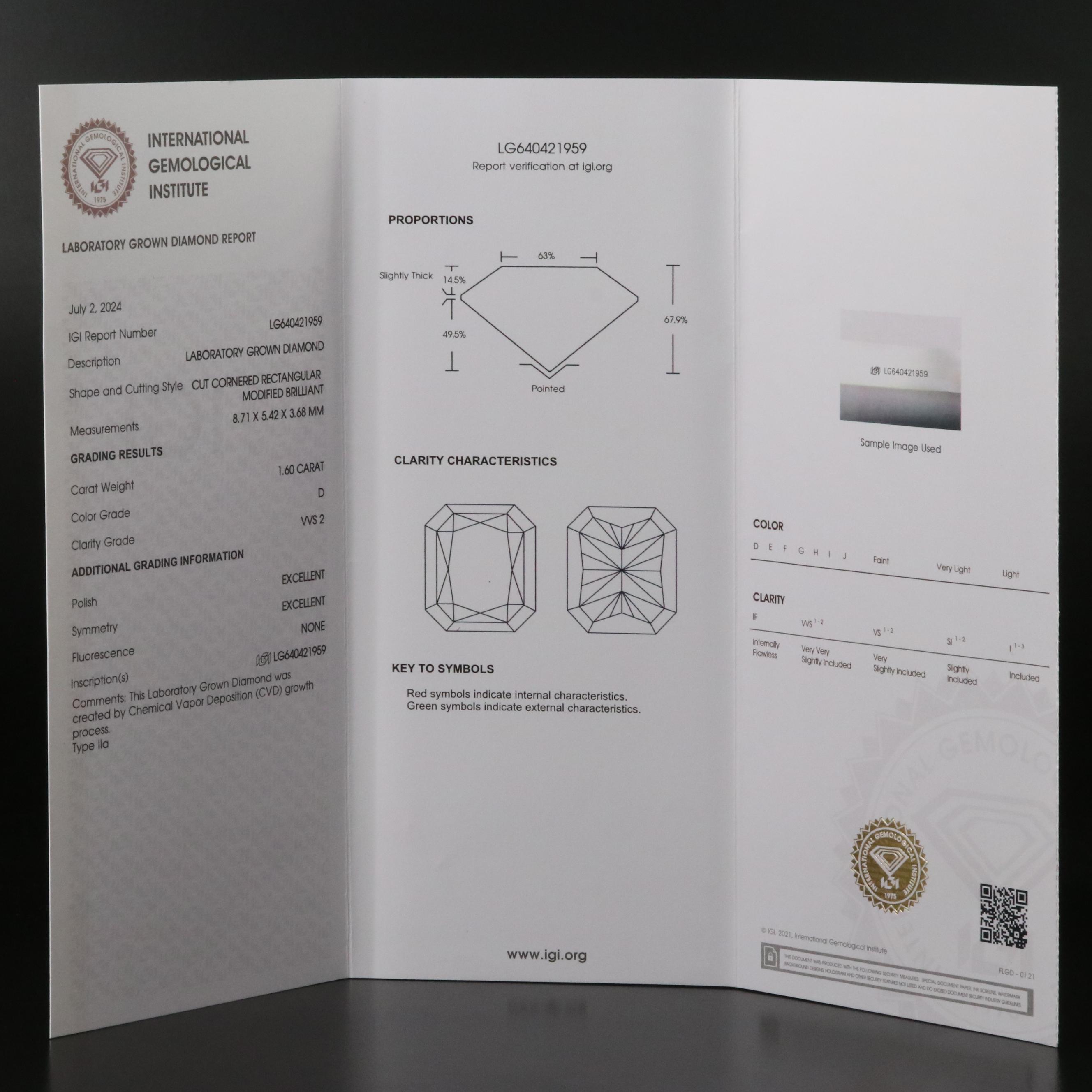 Platinum 3.31 CTW Lab Grown Diamond Stud Earrings with IGI Reports