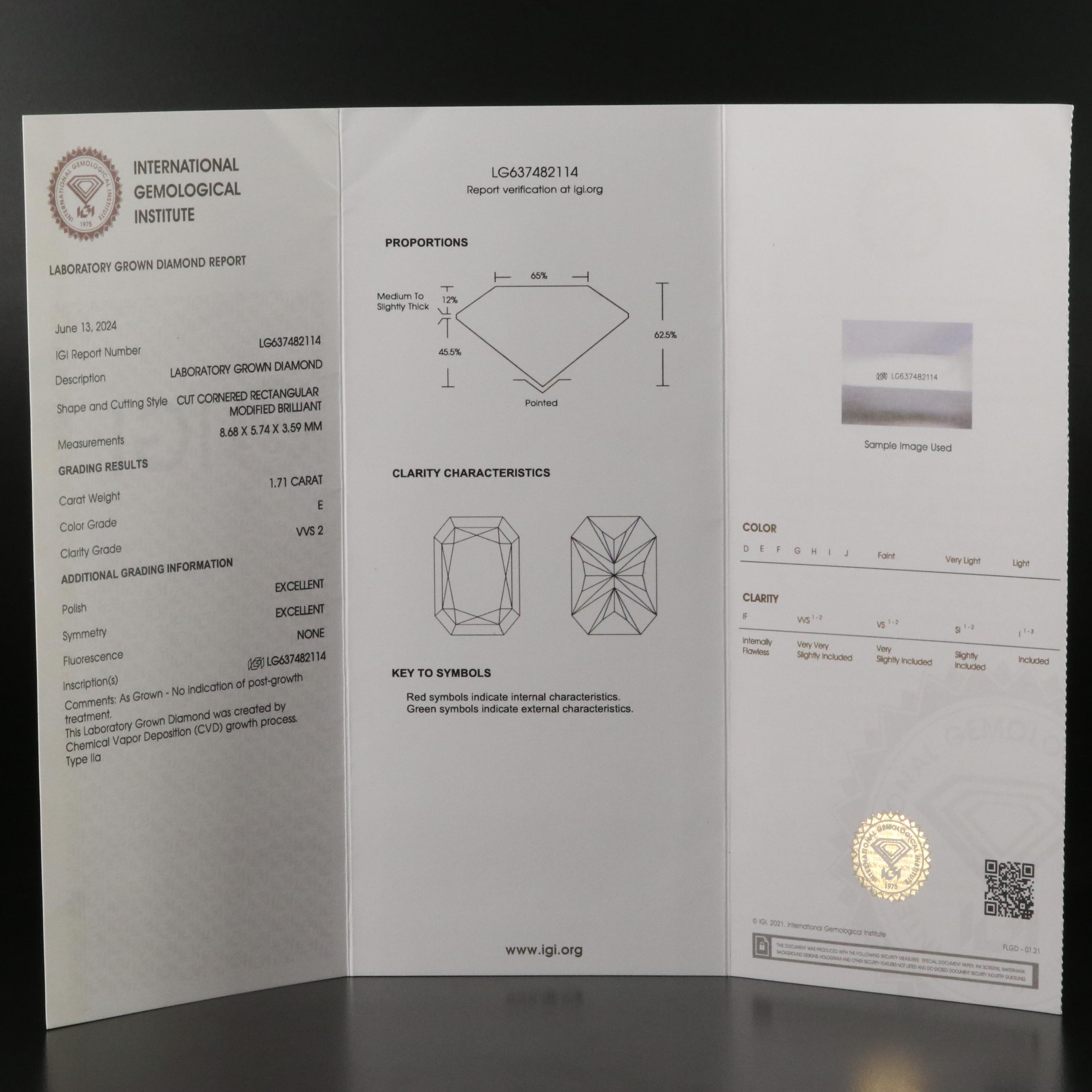 Platinum 3.31 CTW Lab Grown Diamond Stud Earrings with IGI Reports