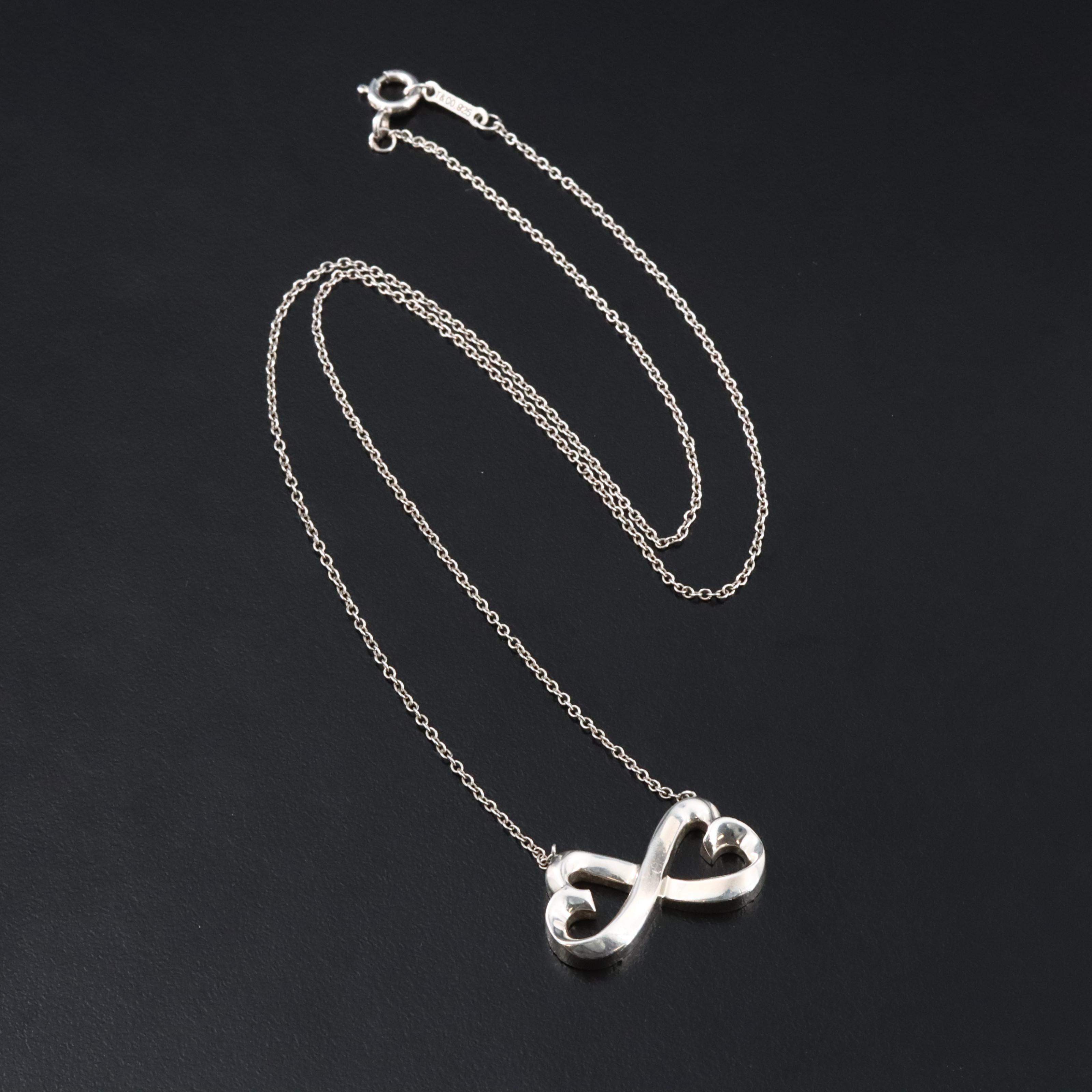 Paloma Picasso for Tiffany & Co. Loving Heart Sterling Infinity Necklace