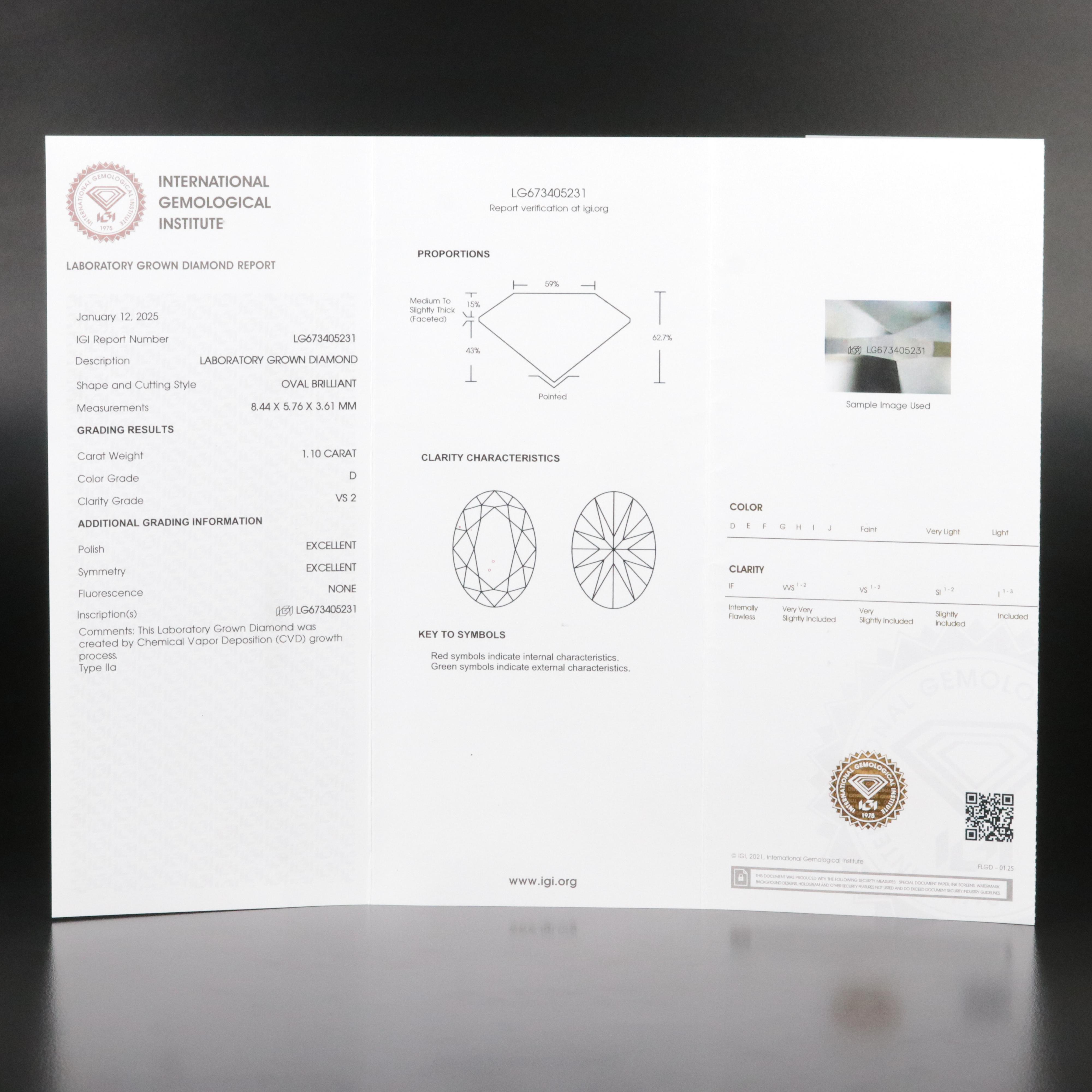 Platinum 2.24 CTW Lab Grown Diamond Stud Earrings with IGI Reports