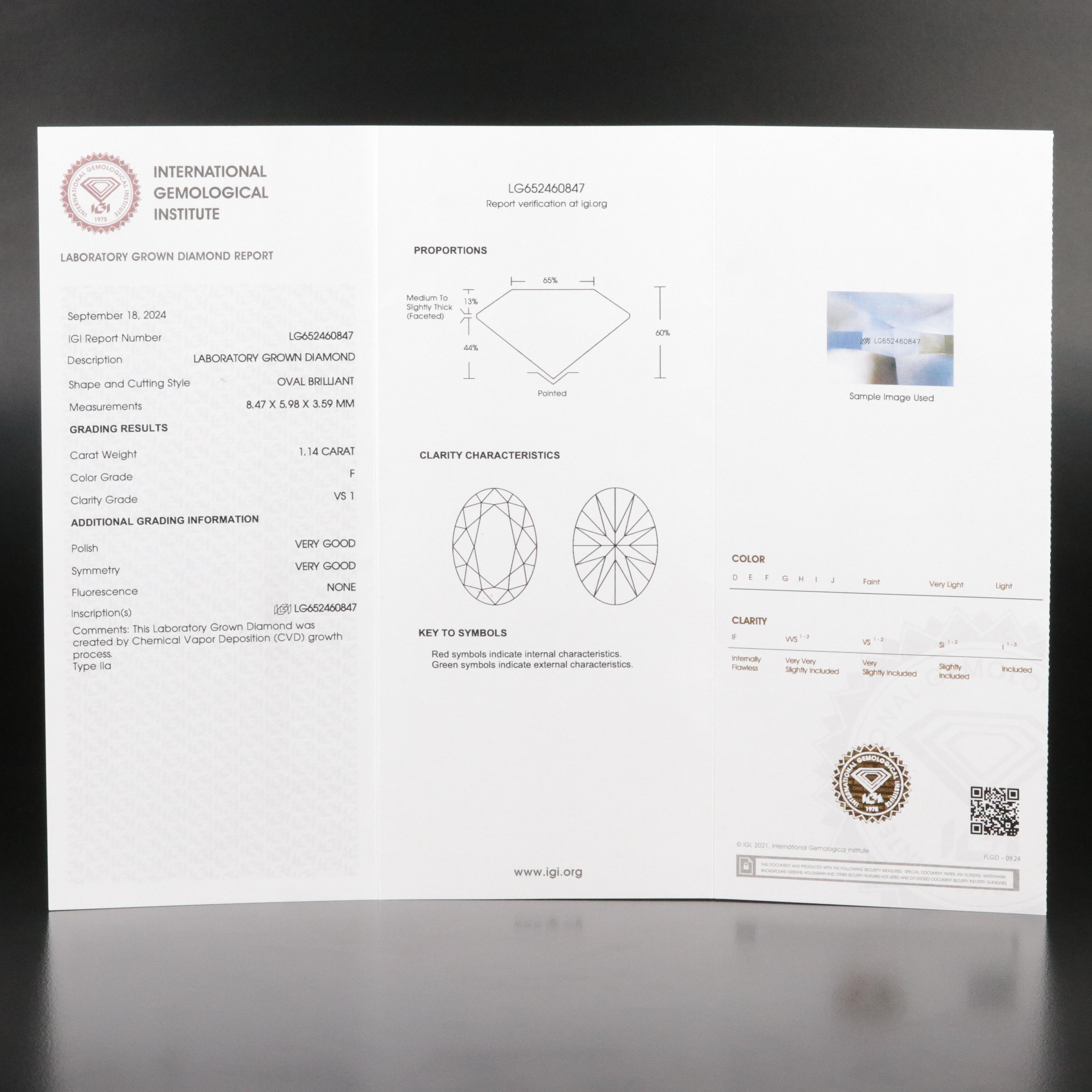 Platinum 2.24 CTW Lab Grown Diamond Stud Earrings with IGI Reports