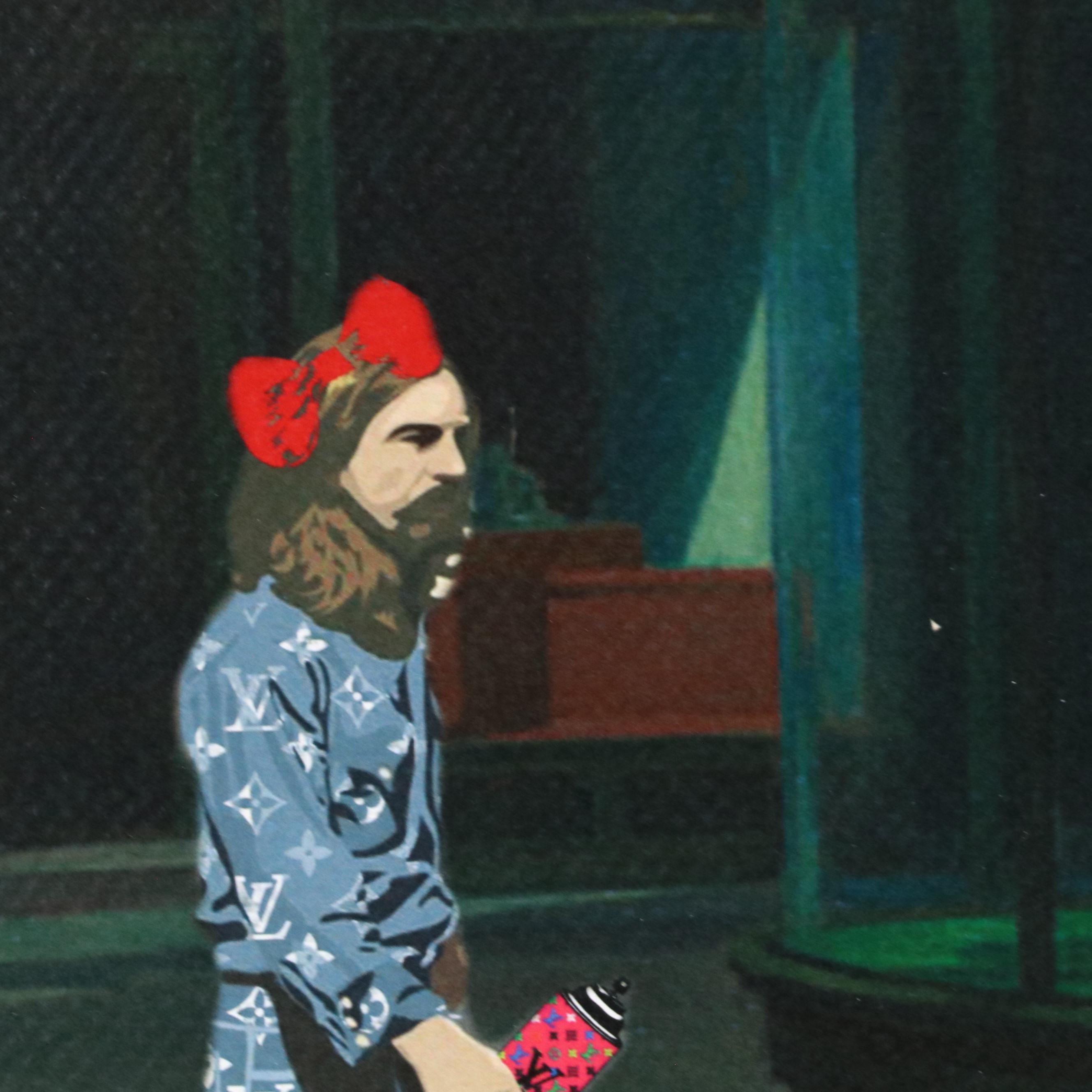 Death NYC Graphic Digital Print Homage to The Beatles x Edward Hopper, 21st C