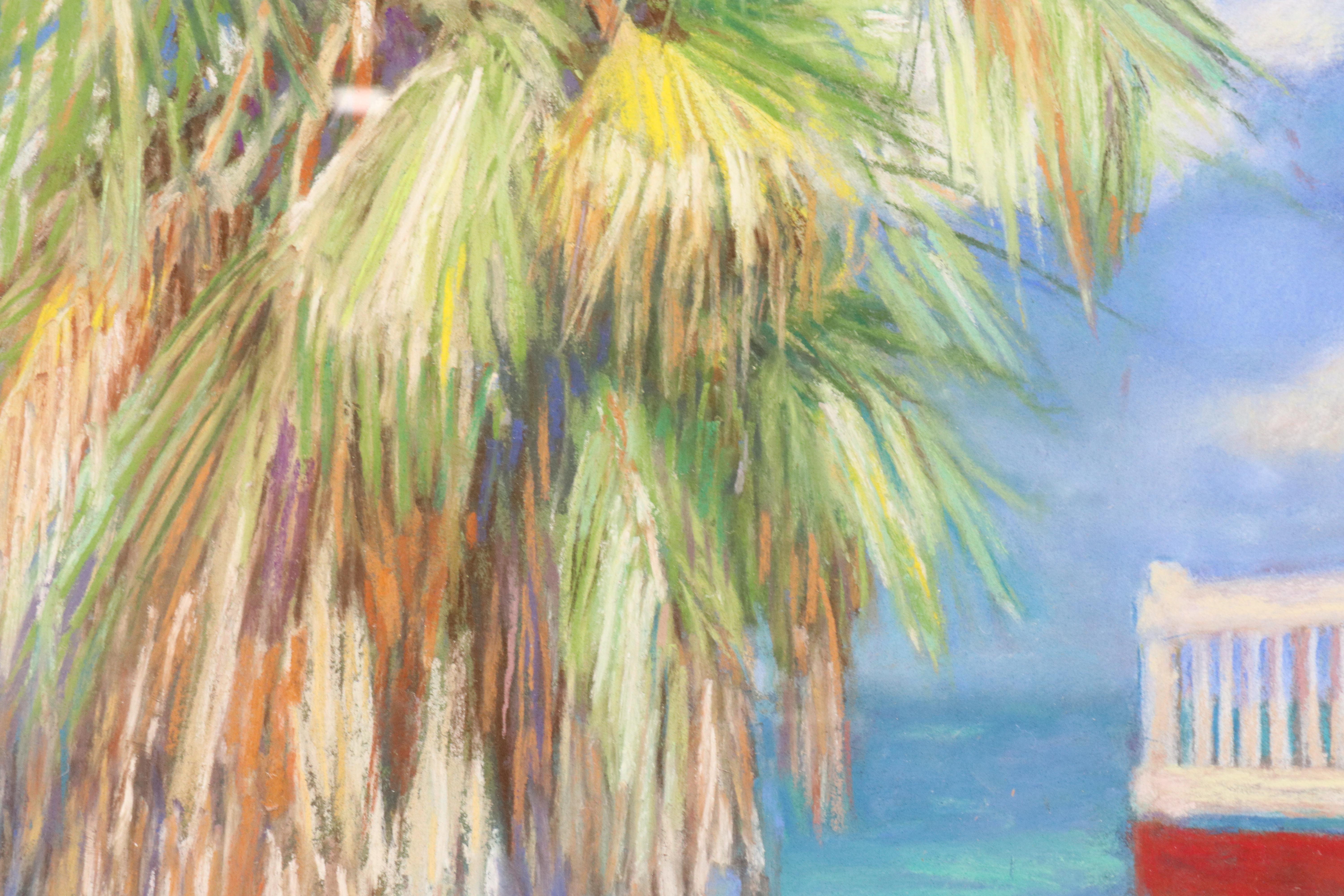 Ruth Höök Colby Pastel Drawing with Beach Landscape