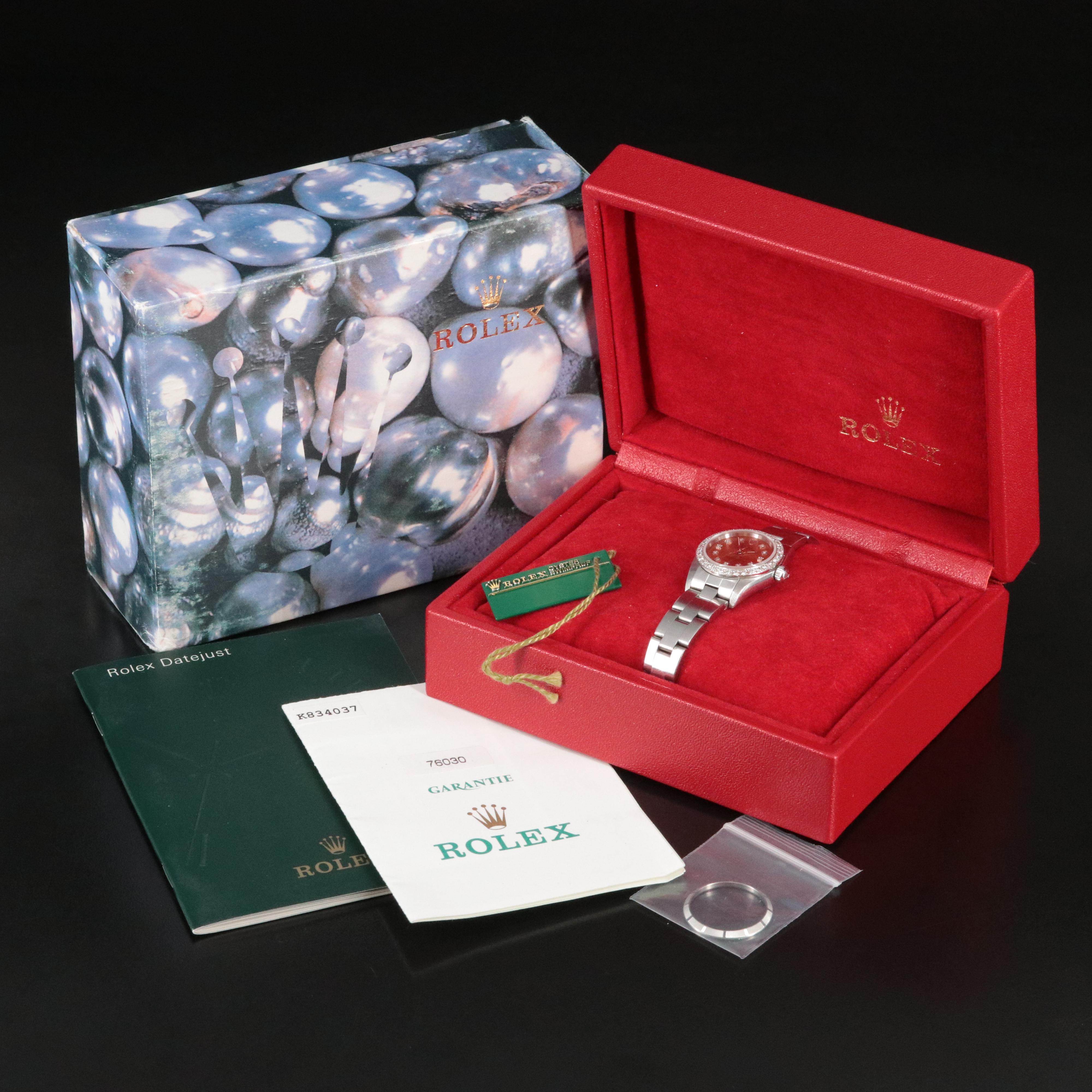 2001 Rolex Custom Diamond Dial and Bezel Oyster Perpetual 76030 Watch