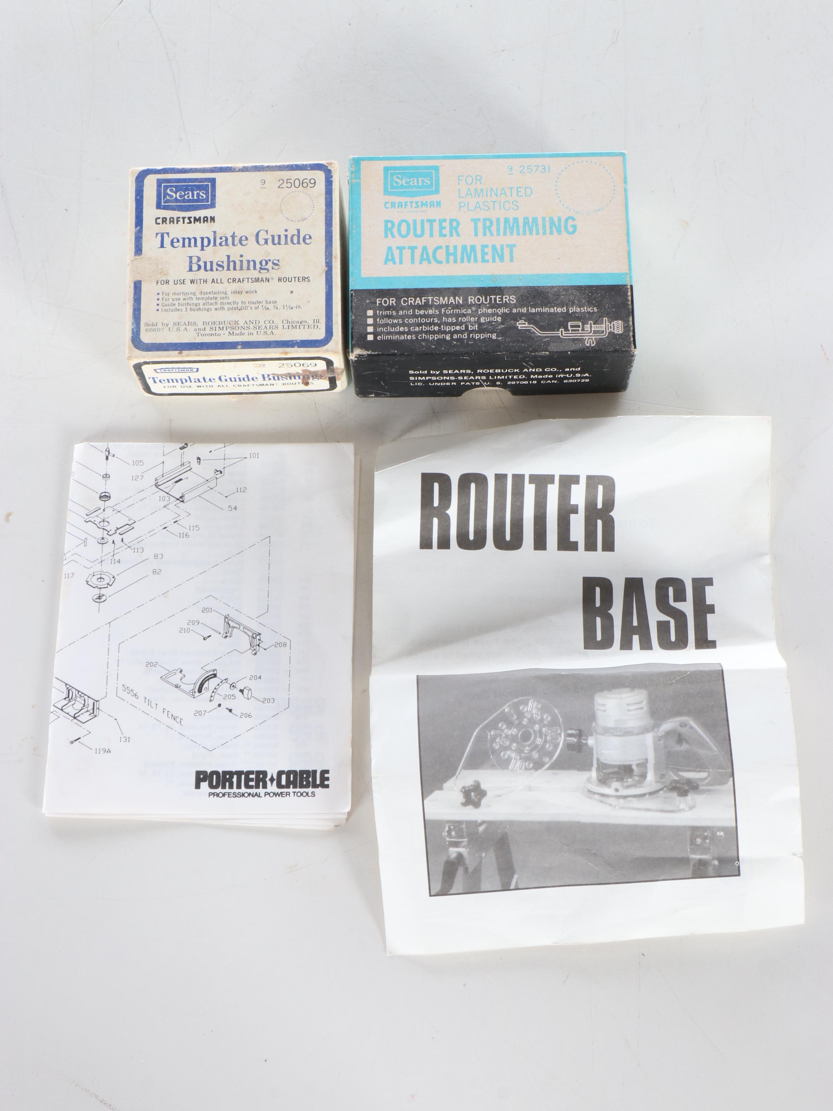 Porter-Cable Router Base, Plate Joiner with Craftsman Template and More