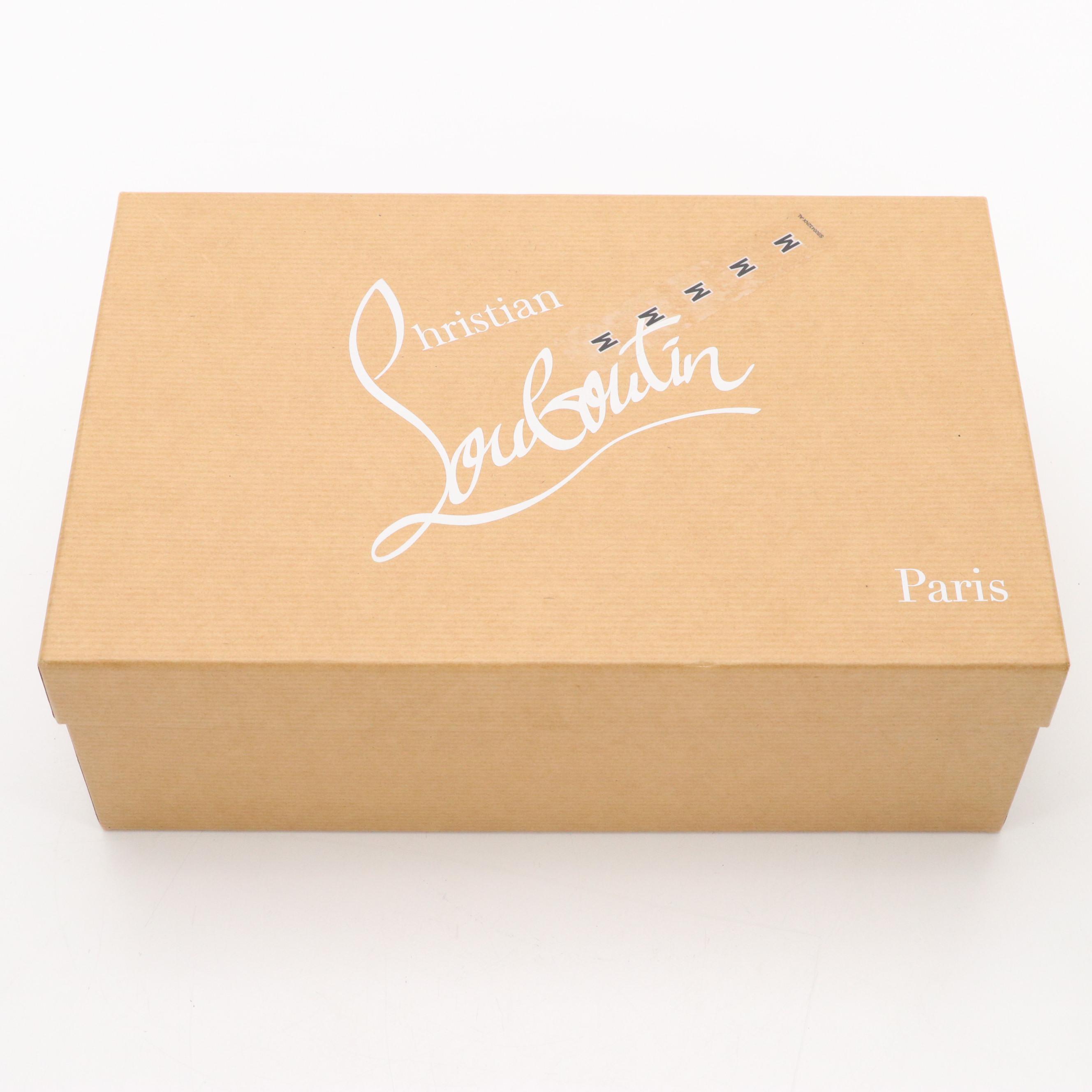 Christian Louboutin Glittery "Clare Sling 80" Pointed-Toe Pumps in Box