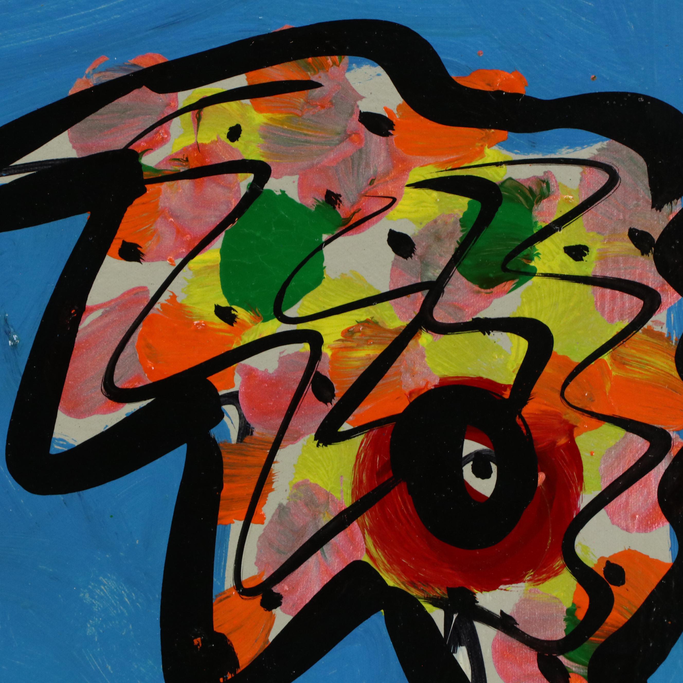 Peter Keil Stylized Floral Still Life Acrylic Painting