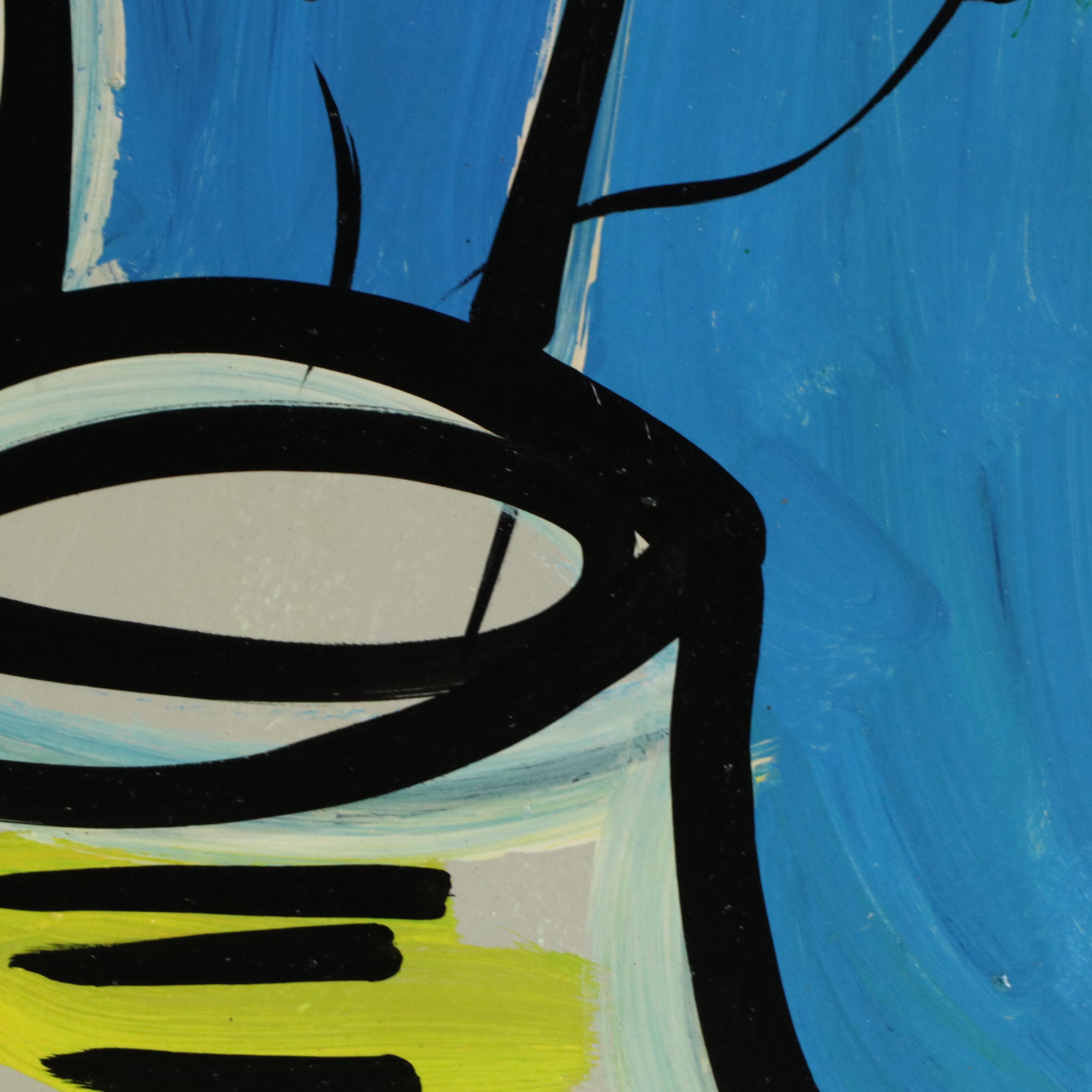 Peter Keil Stylized Floral Still Life Acrylic Painting