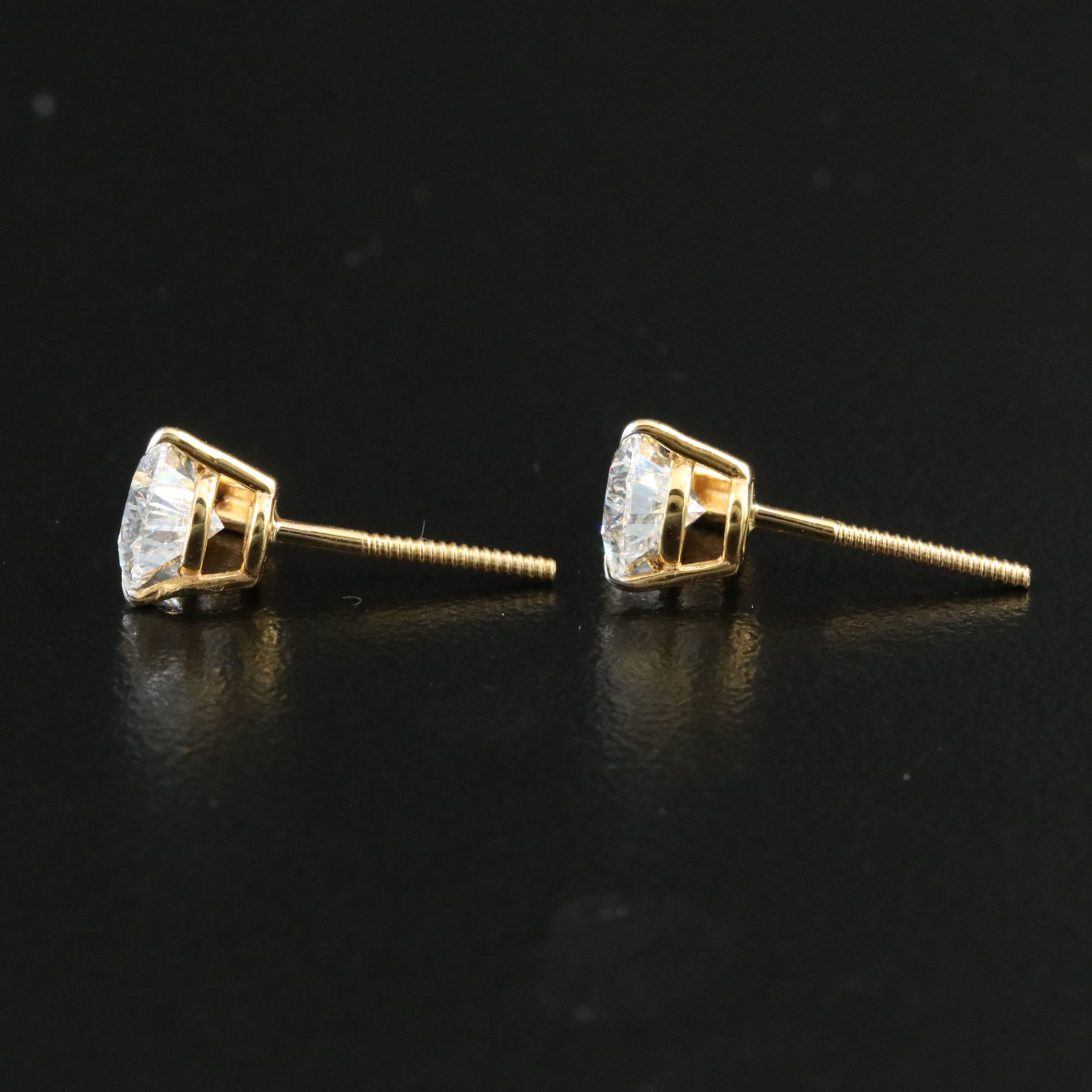 14K 2.50 CTW Lab Grown Diamond Stud Earrings with IGI Reports