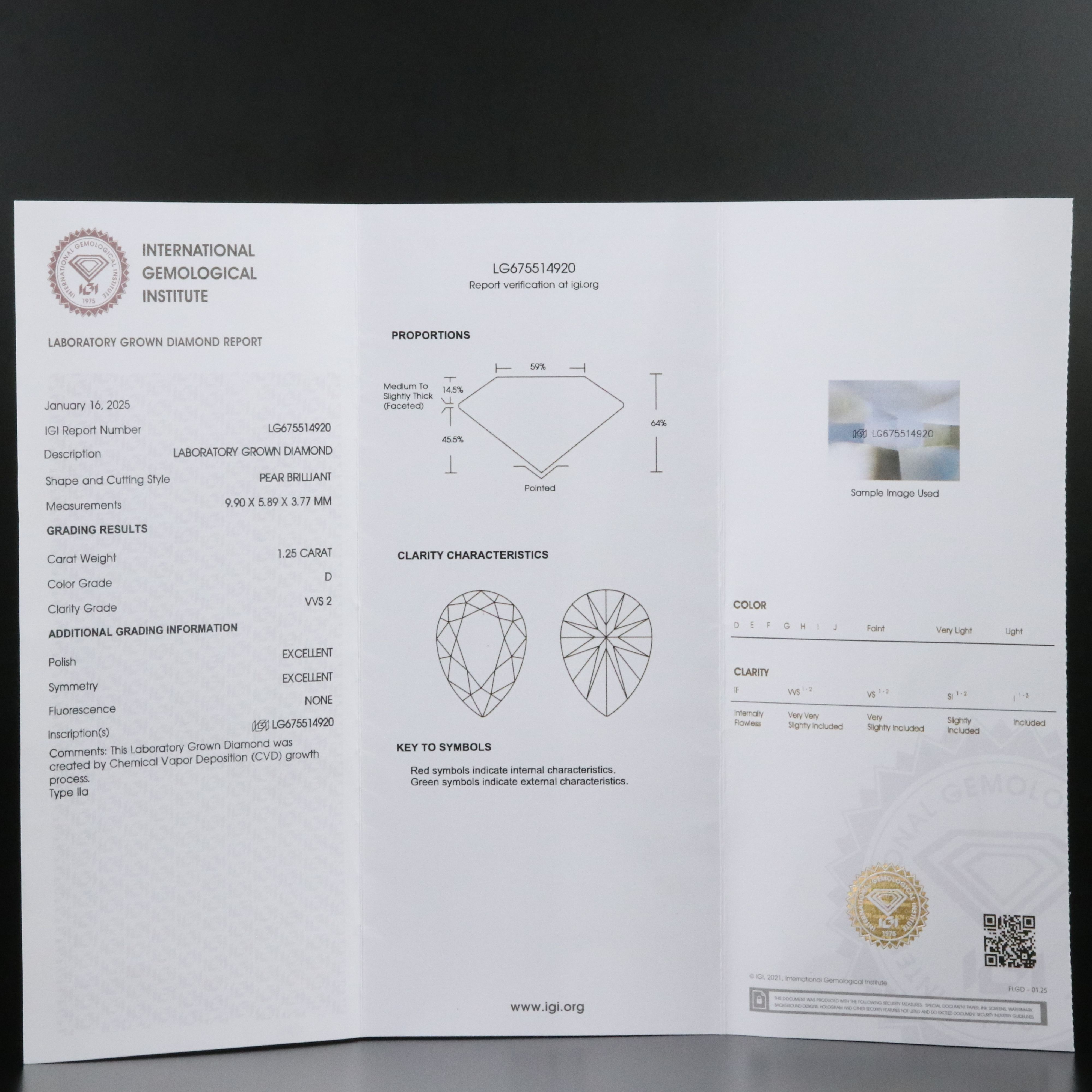 14K 2.50 CTW Lab Grown Diamond Stud Earrings with IGI Reports