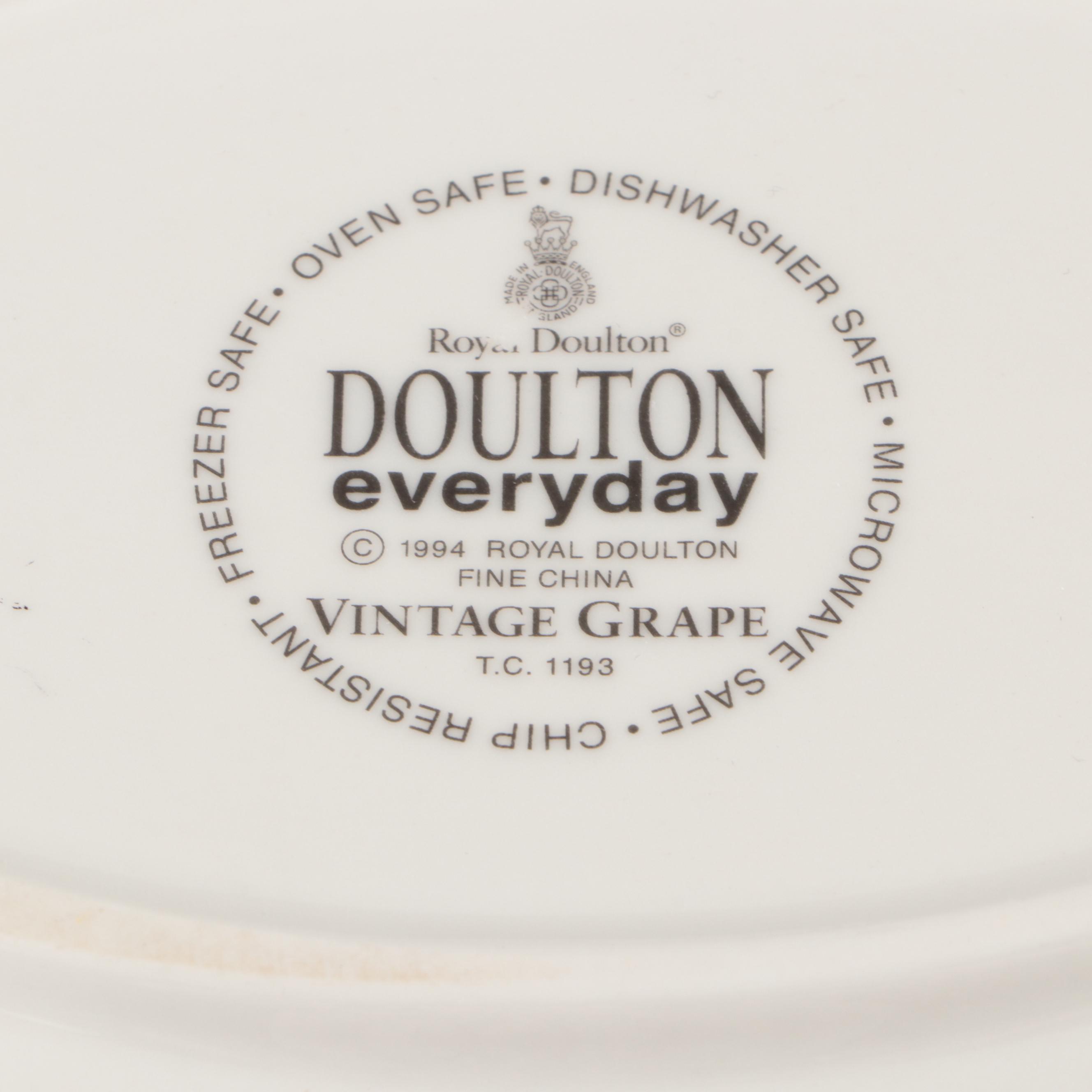 Royal Doulton "Vintage Grape" and Gibson "Wall Street" Porcelain Dinner Ware