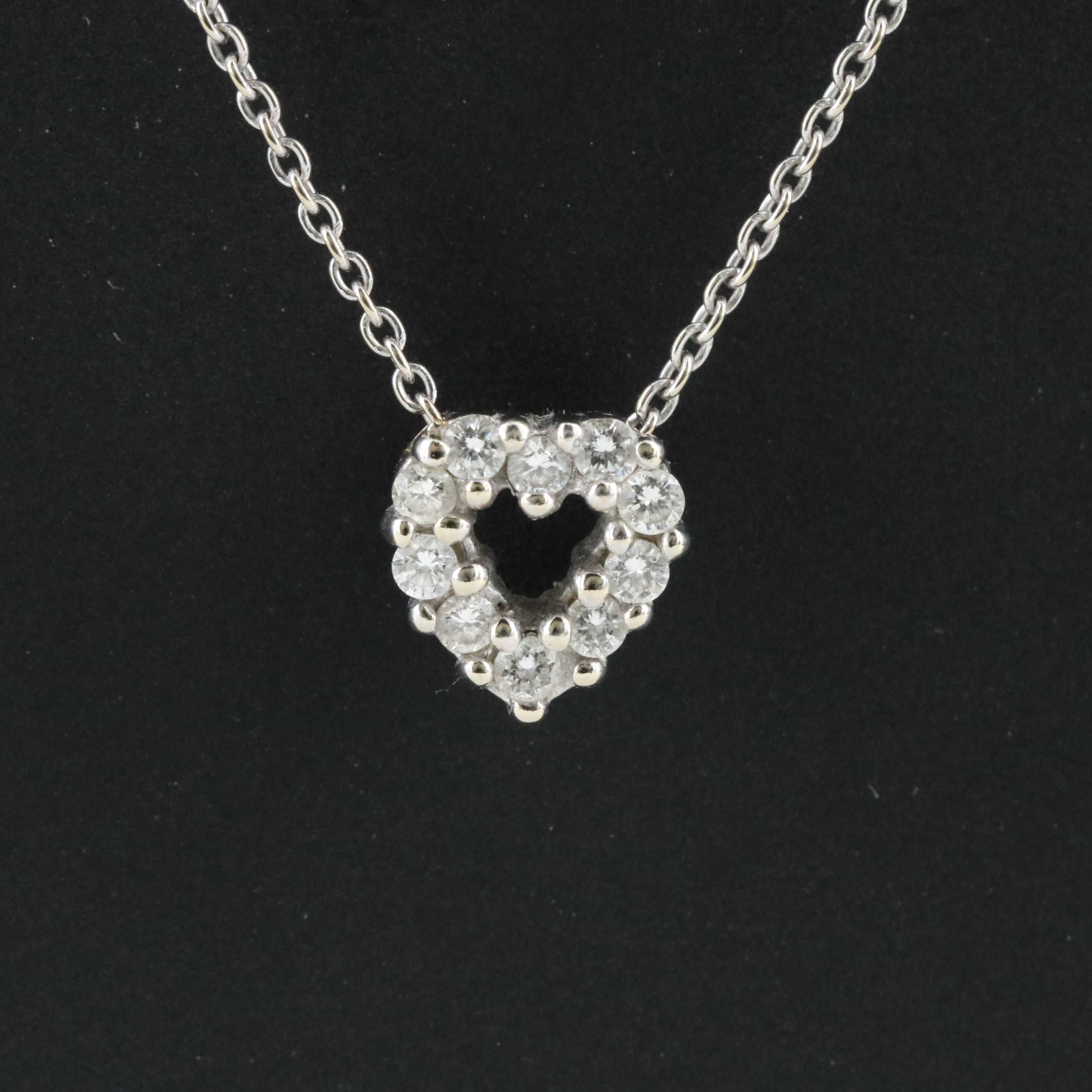 Roberto Coin Tiny Treasures 18K Diamond Heart Necklace