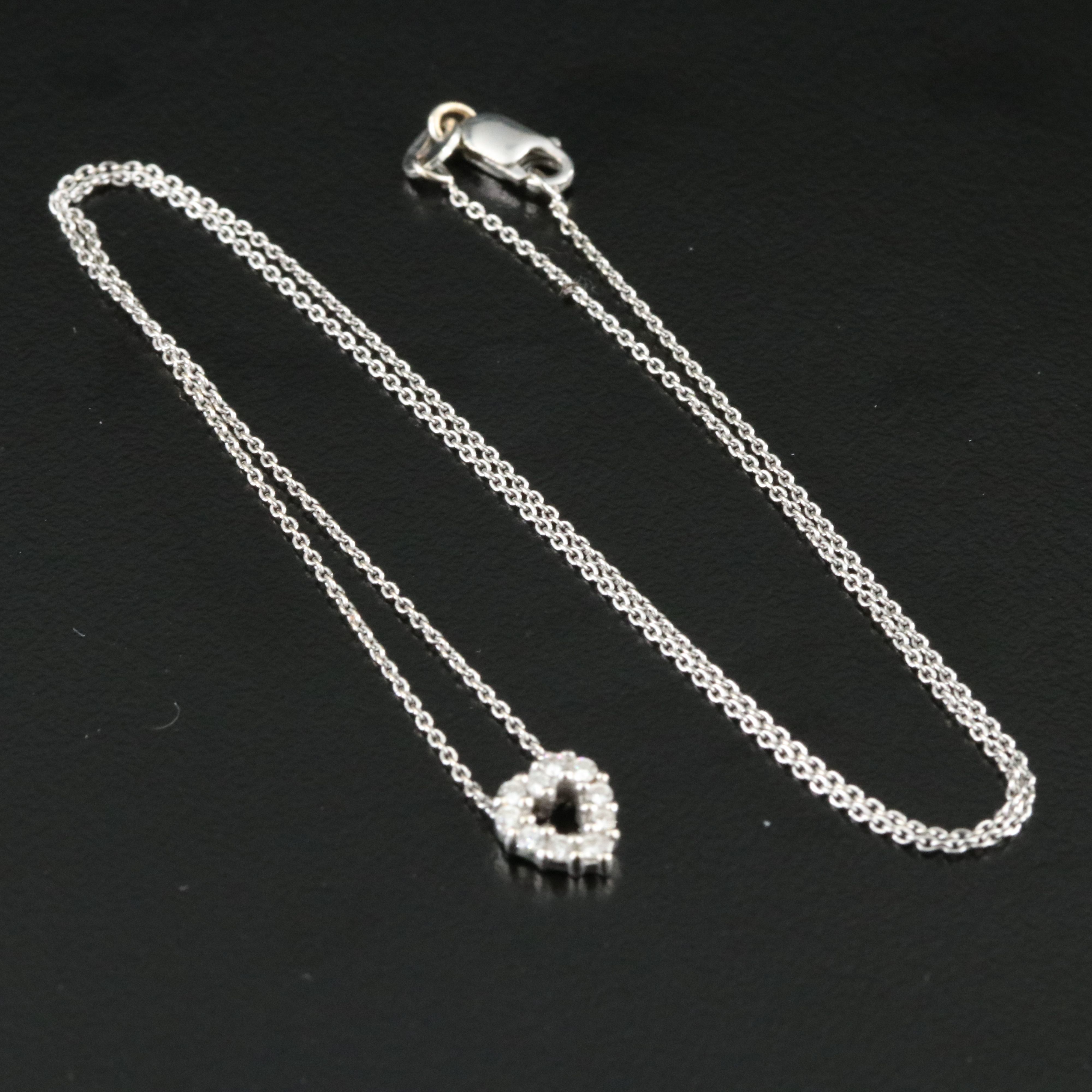 Roberto Coin Tiny Treasures 18K Diamond Heart Necklace