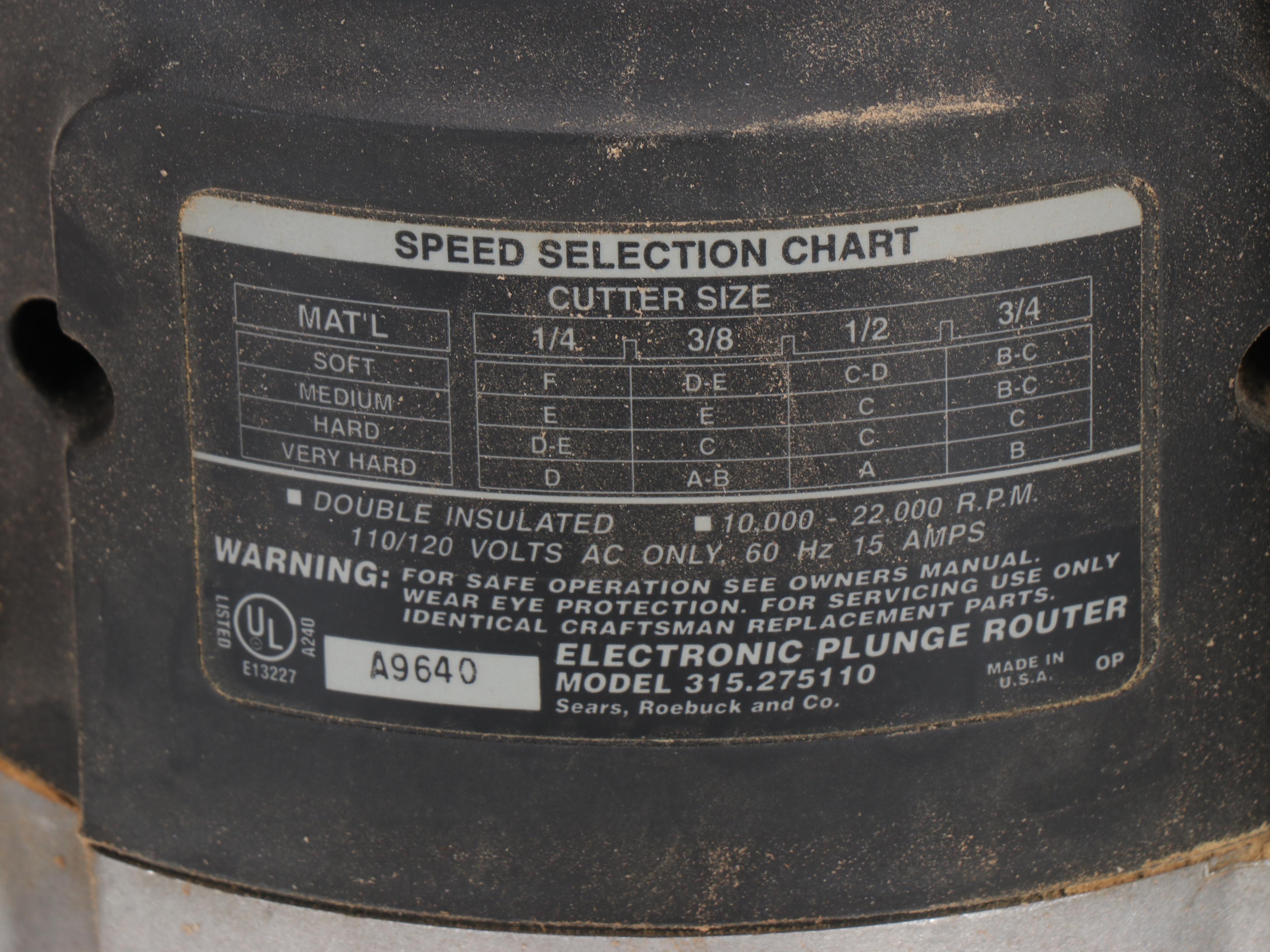 Sears Craftsman Plunge Router with Wood Trimmer