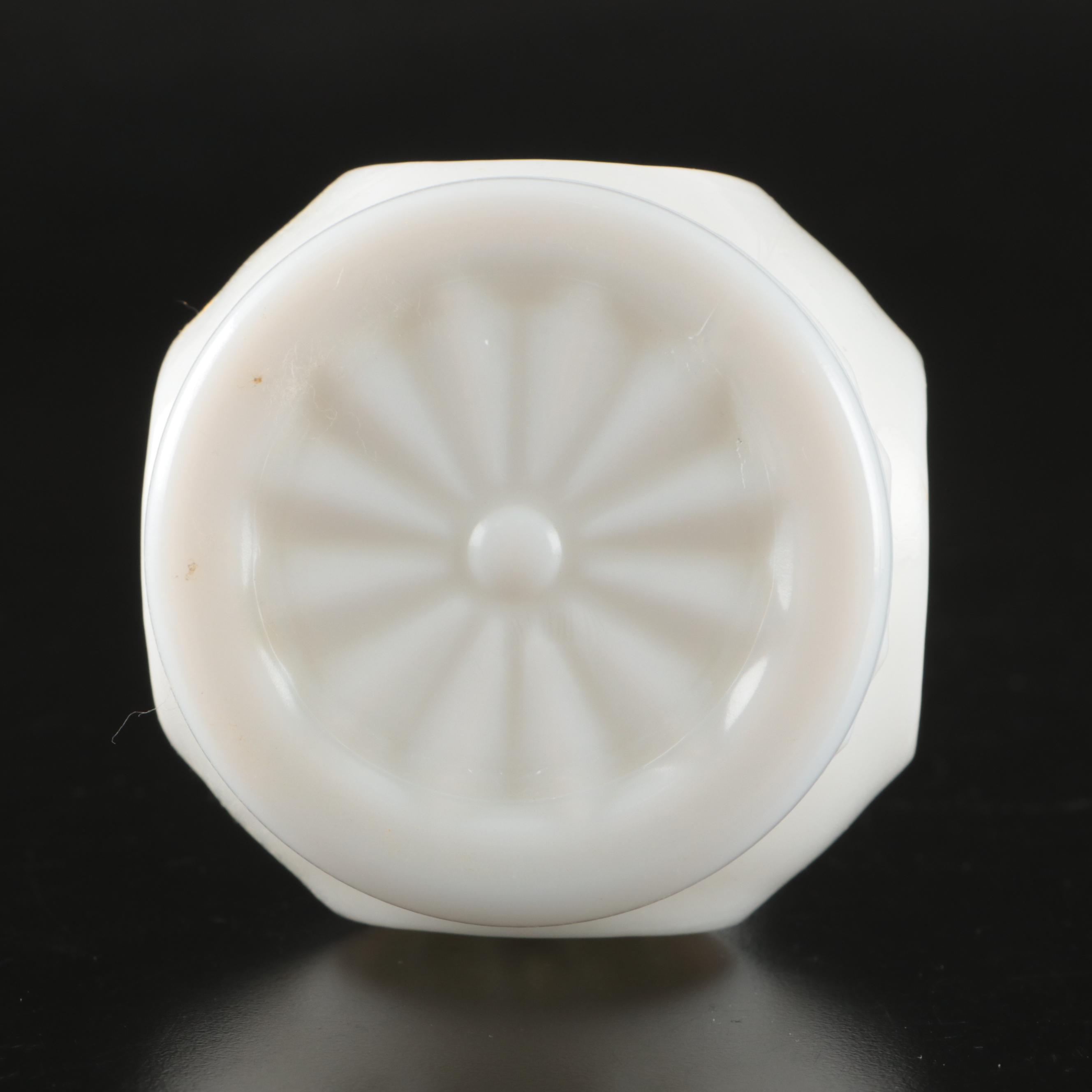 Indiana Glass Teardrop Garland Compotes with Other Milk Glass Tableware