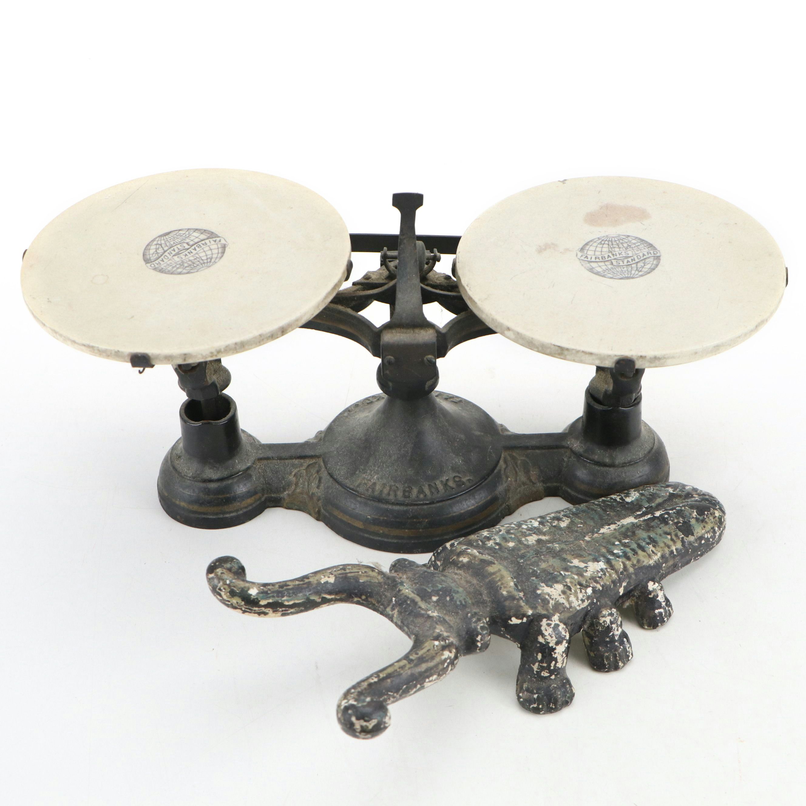 Fairbanks Standard Cast Iron Balance Scale with Cast Iron Beetle Boot Jack