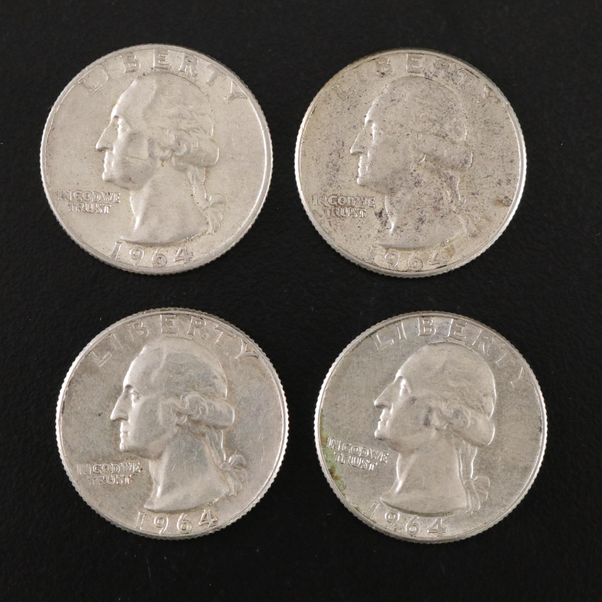 Twenty Washington Silver Quarters with One Canadian Silver Quarter