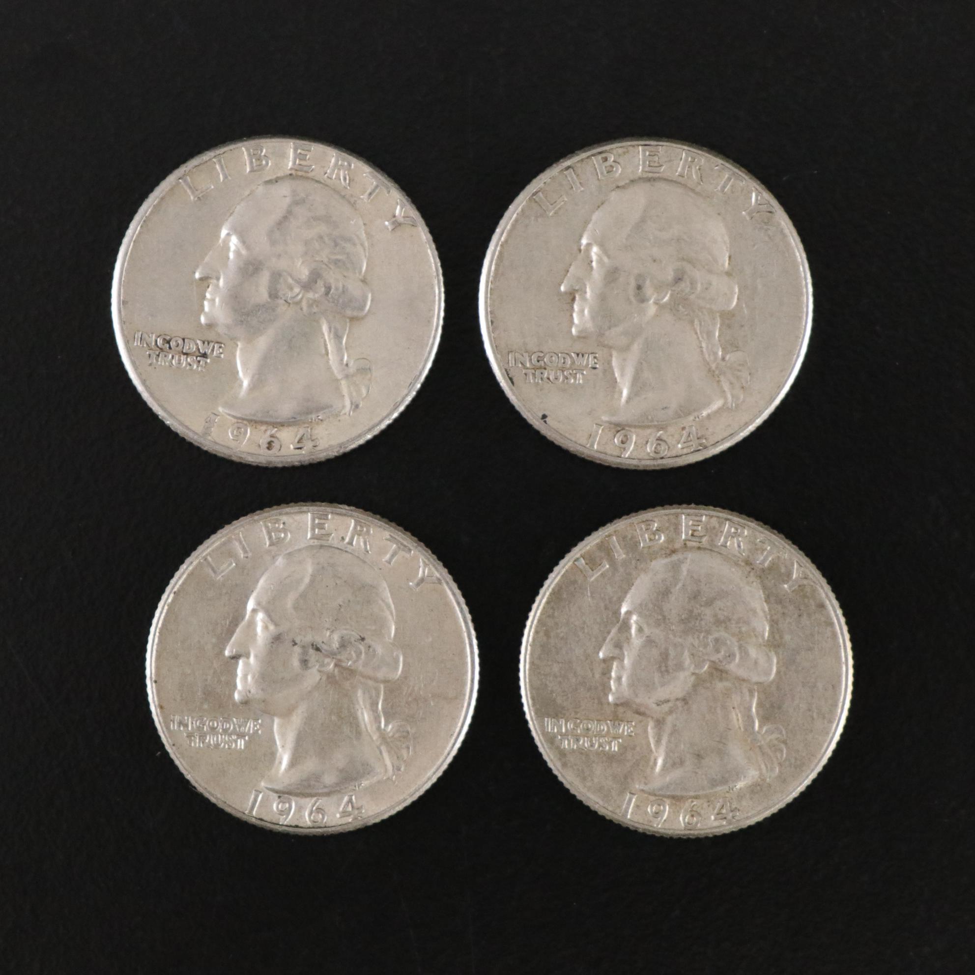 Twenty Washington Silver Quarters with One Canadian Silver Quarter