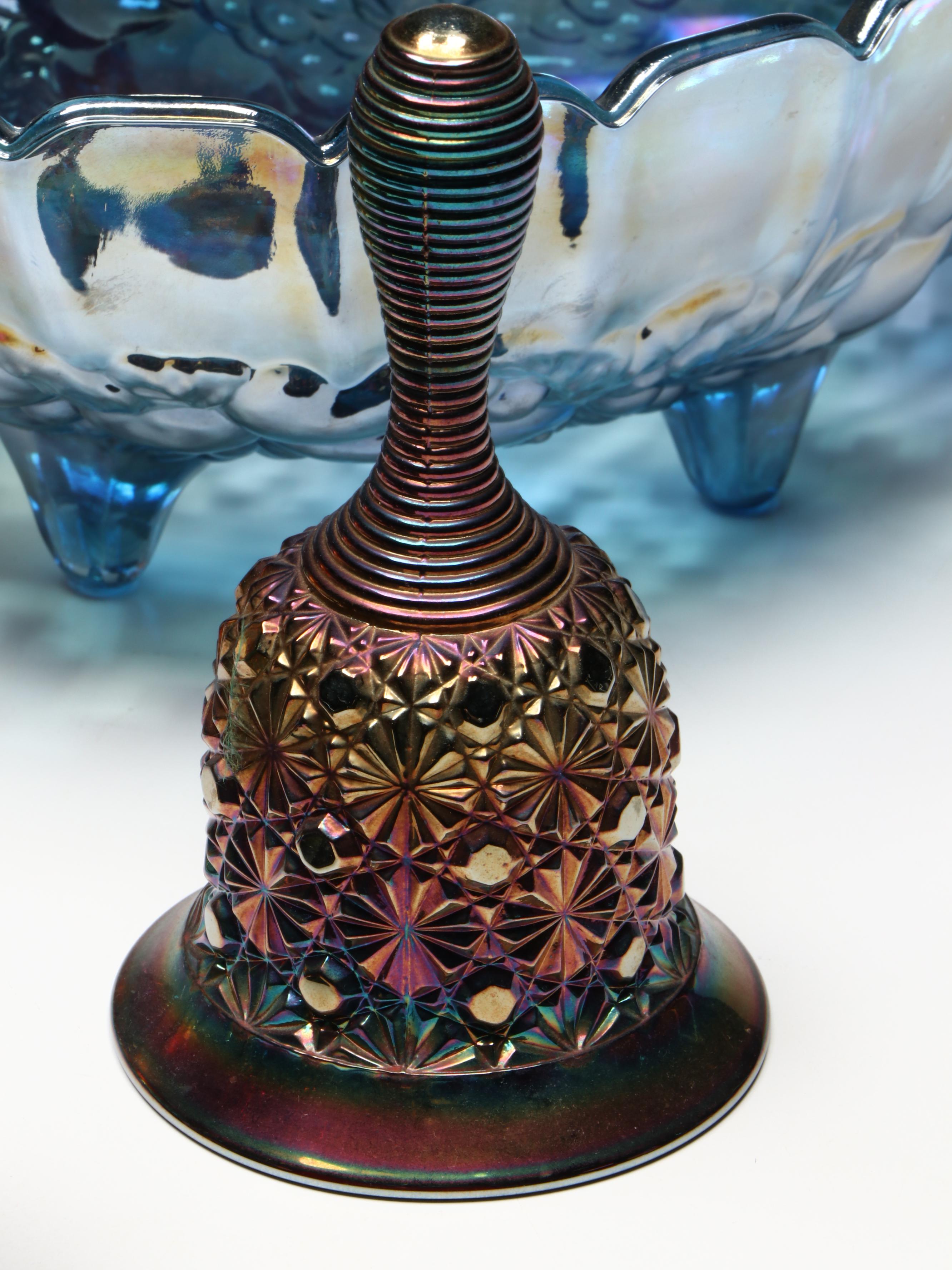 Indiana Glass with Fenton and Other Iridescent Carnival Glass Tableware