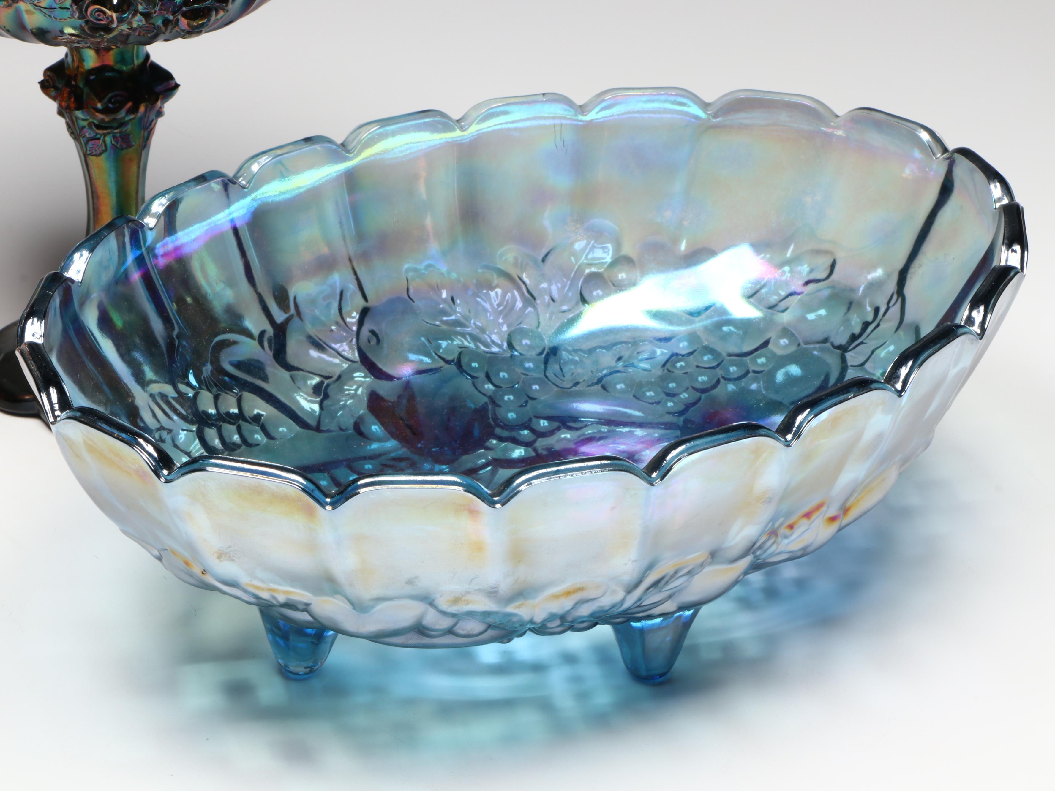 Indiana Glass with Fenton and Other Iridescent Carnival Glass Tableware