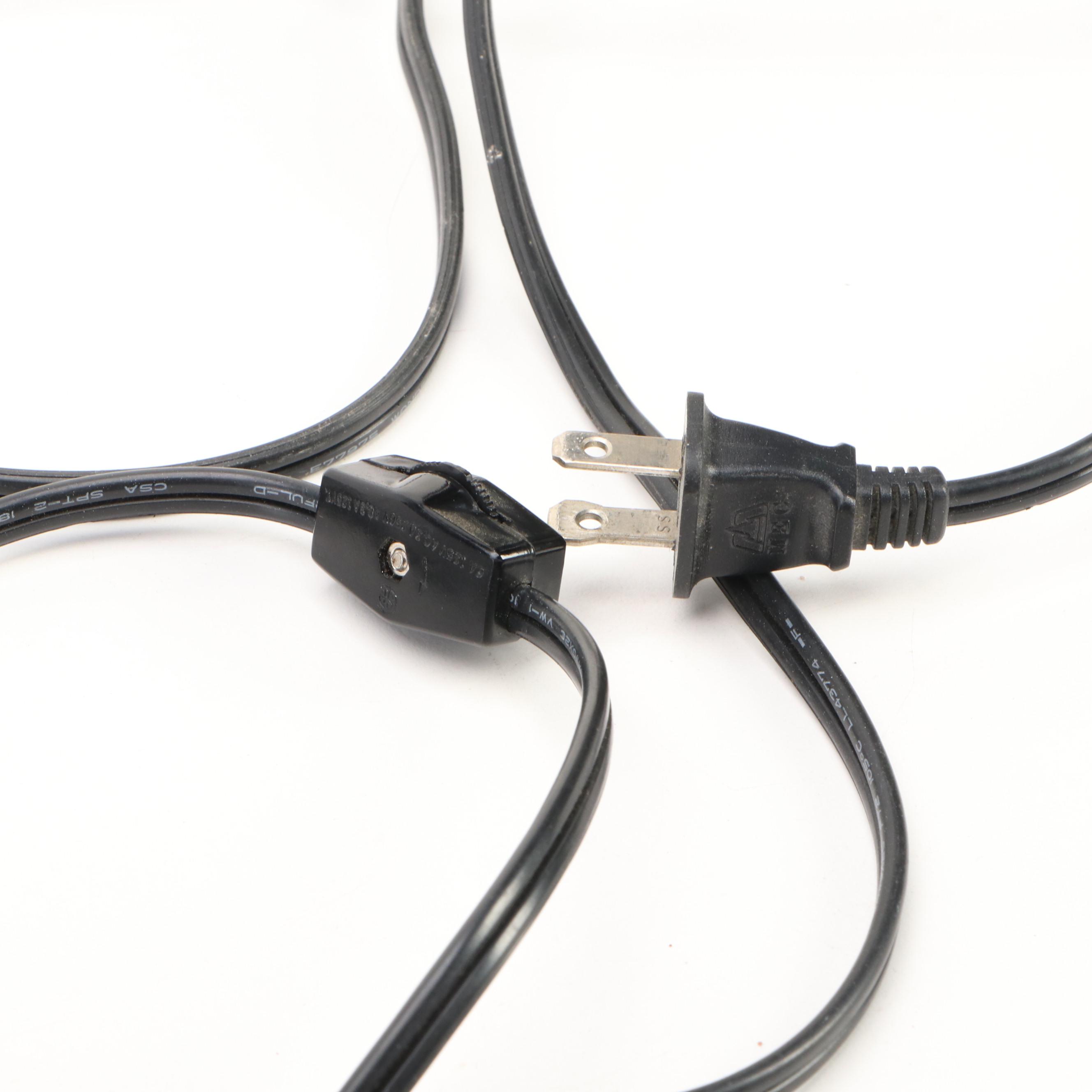 Pressed Metal Accent Lamp with Reverse Painted Glass Shade, 1999