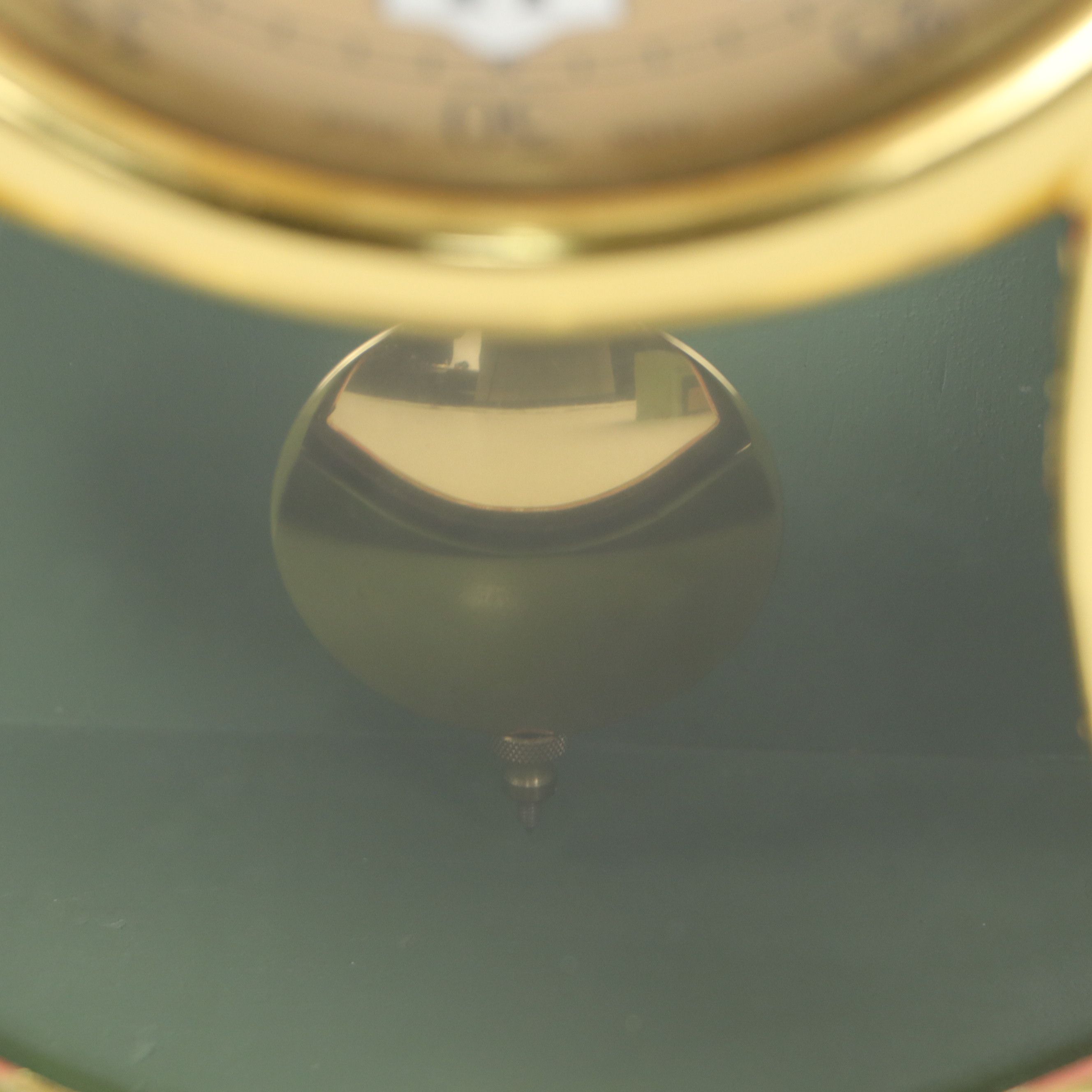 Zenith Sage Green Gold Gilt Floral Decorated Wood Mantel Clock with Shelf