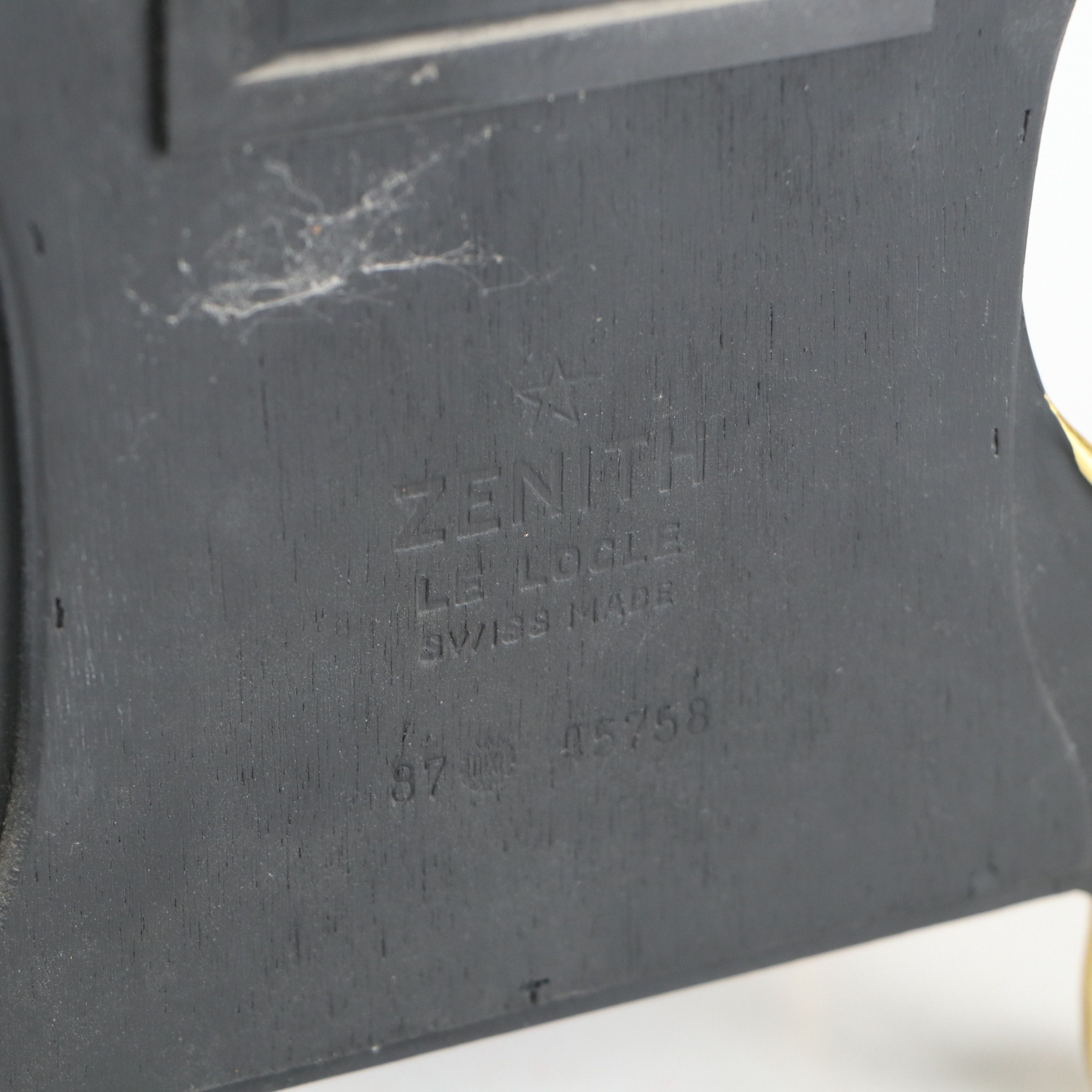 Zenith Sage Green Gold Gilt Floral Decorated Wood Mantel Clock with Shelf