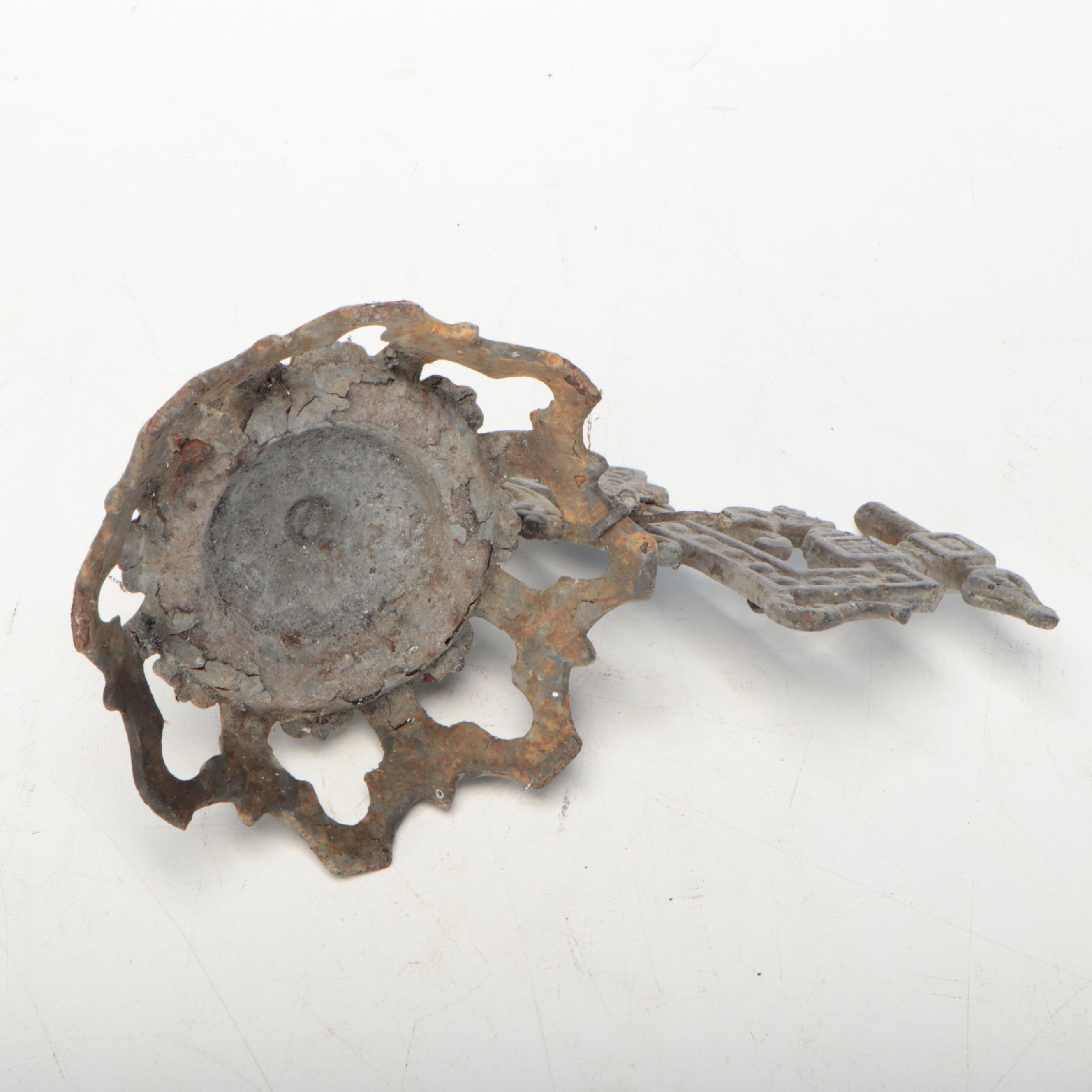 Victorian Iron Oil Lamp Wall Brackets, Trivet, and More Metal Décor