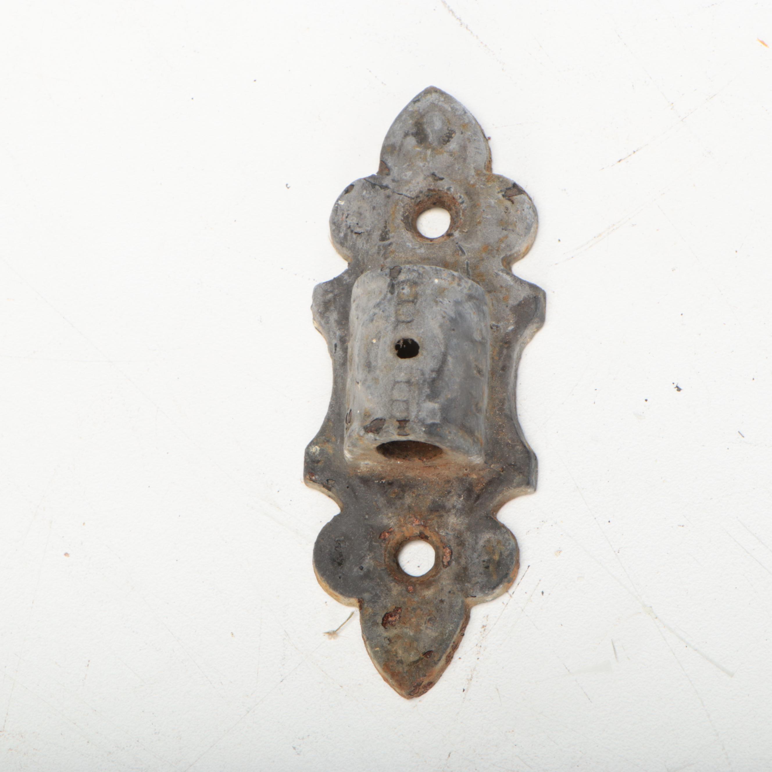 Victorian Iron Oil Lamp Wall Brackets, Trivet, and More Metal Décor