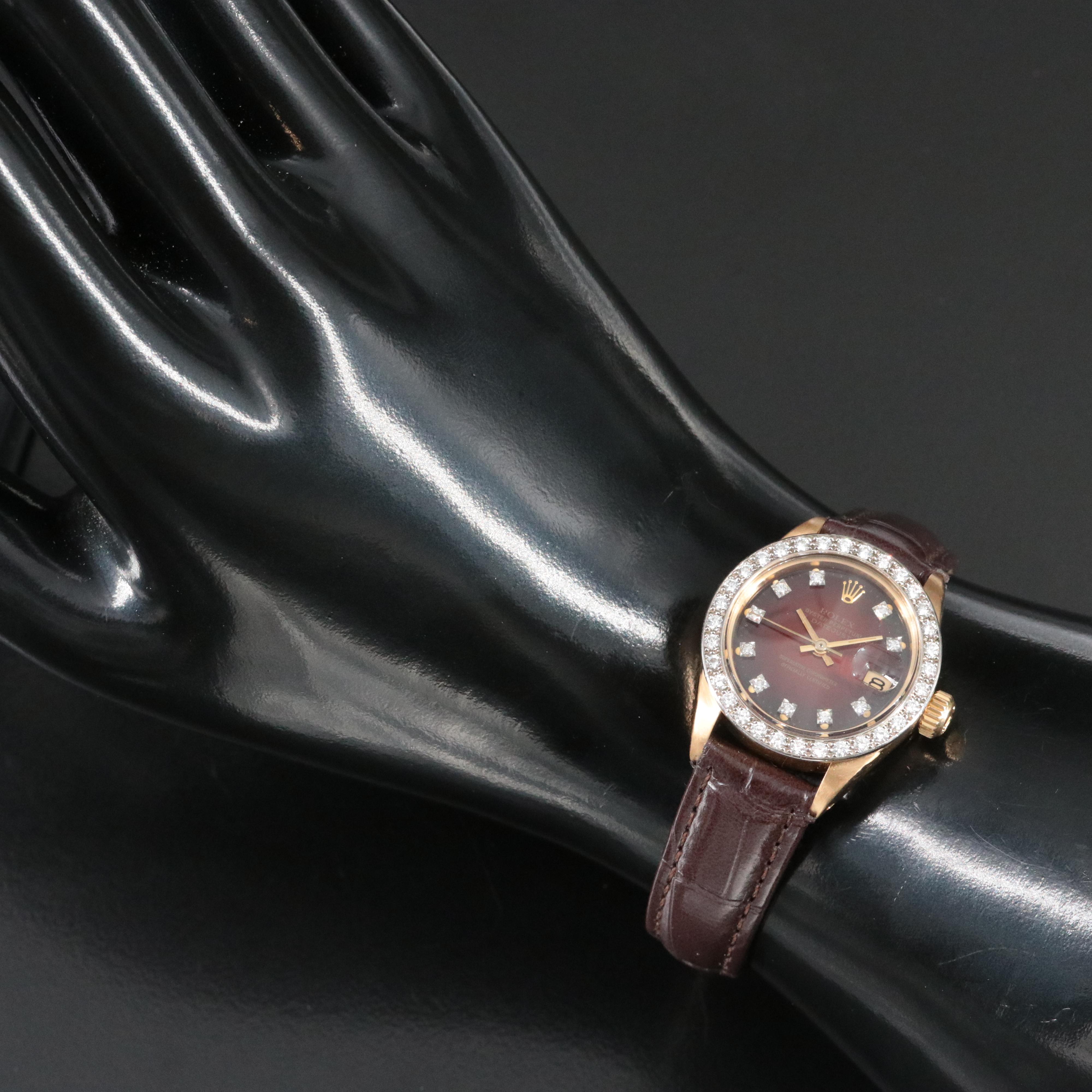 1982 Rolex Custom Diamond Dial and Bezel Datejust Watch