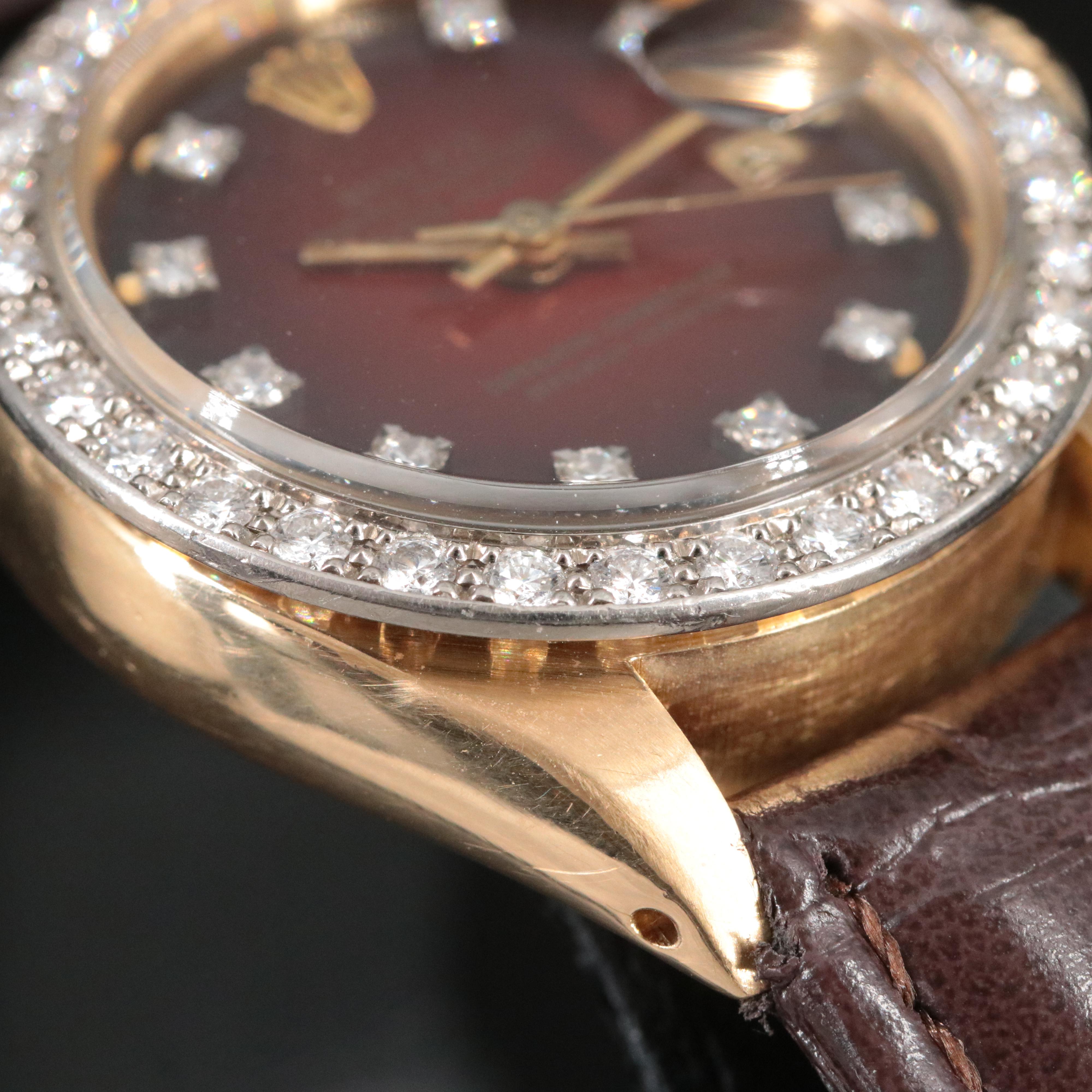 1982 Rolex Custom Diamond Dial and Bezel Datejust Watch