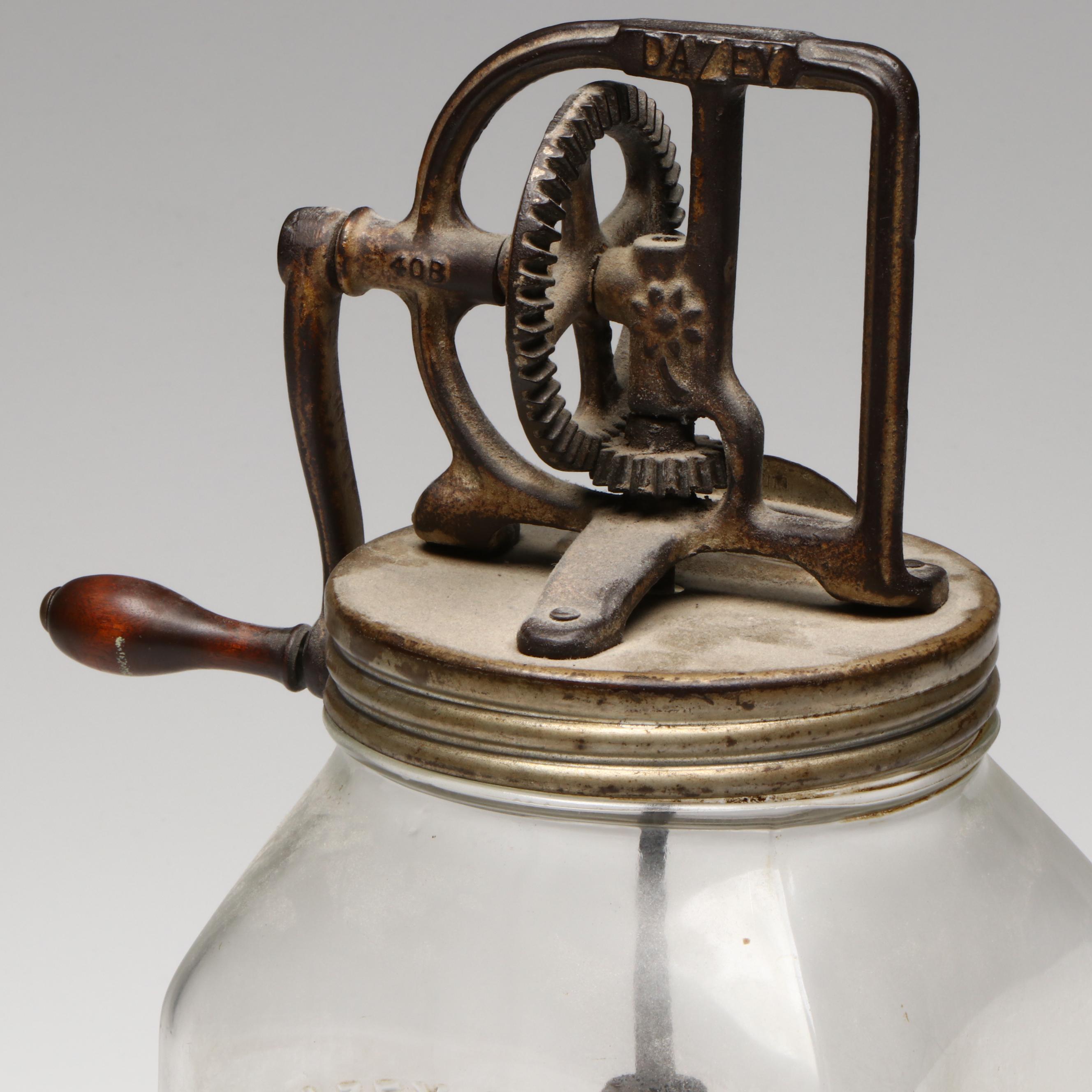 Dazey Churn & Mfg. Co. No. 40 Glass and Metal Butter Churn