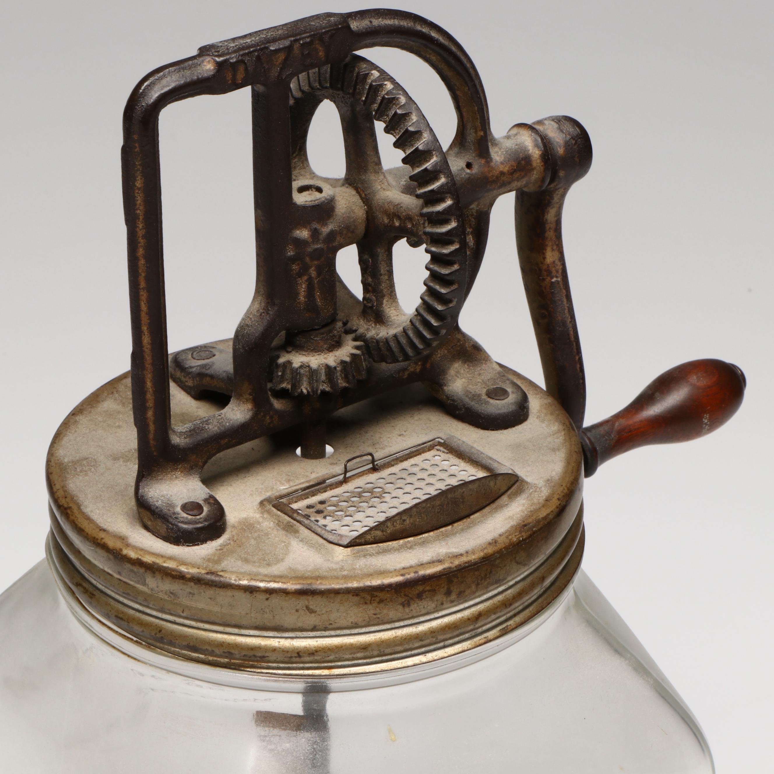 Dazey Churn & Mfg. Co. No. 40 Glass and Metal Butter Churn