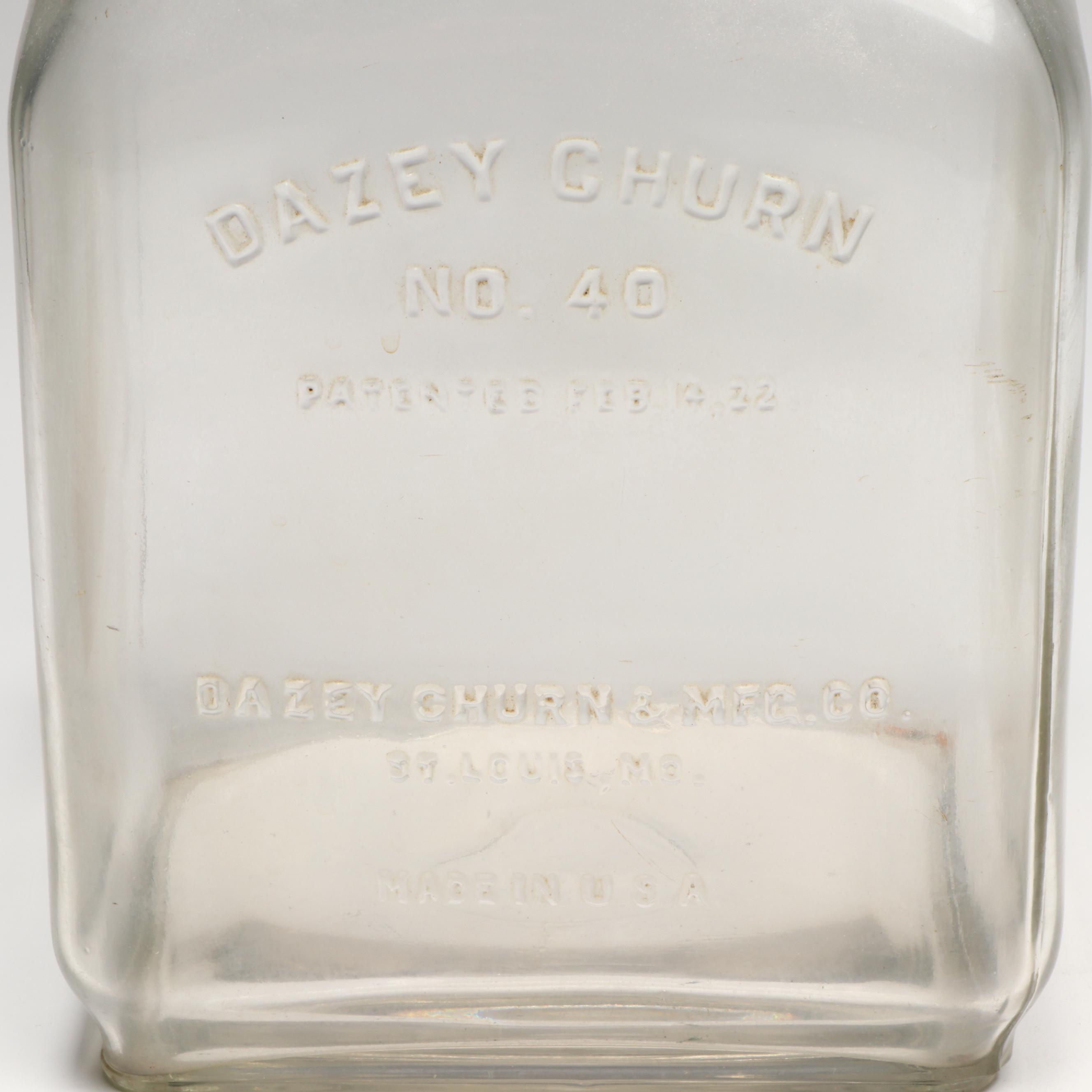 Dazey Churn & Mfg. Co. No. 40 Glass and Metal Butter Churn