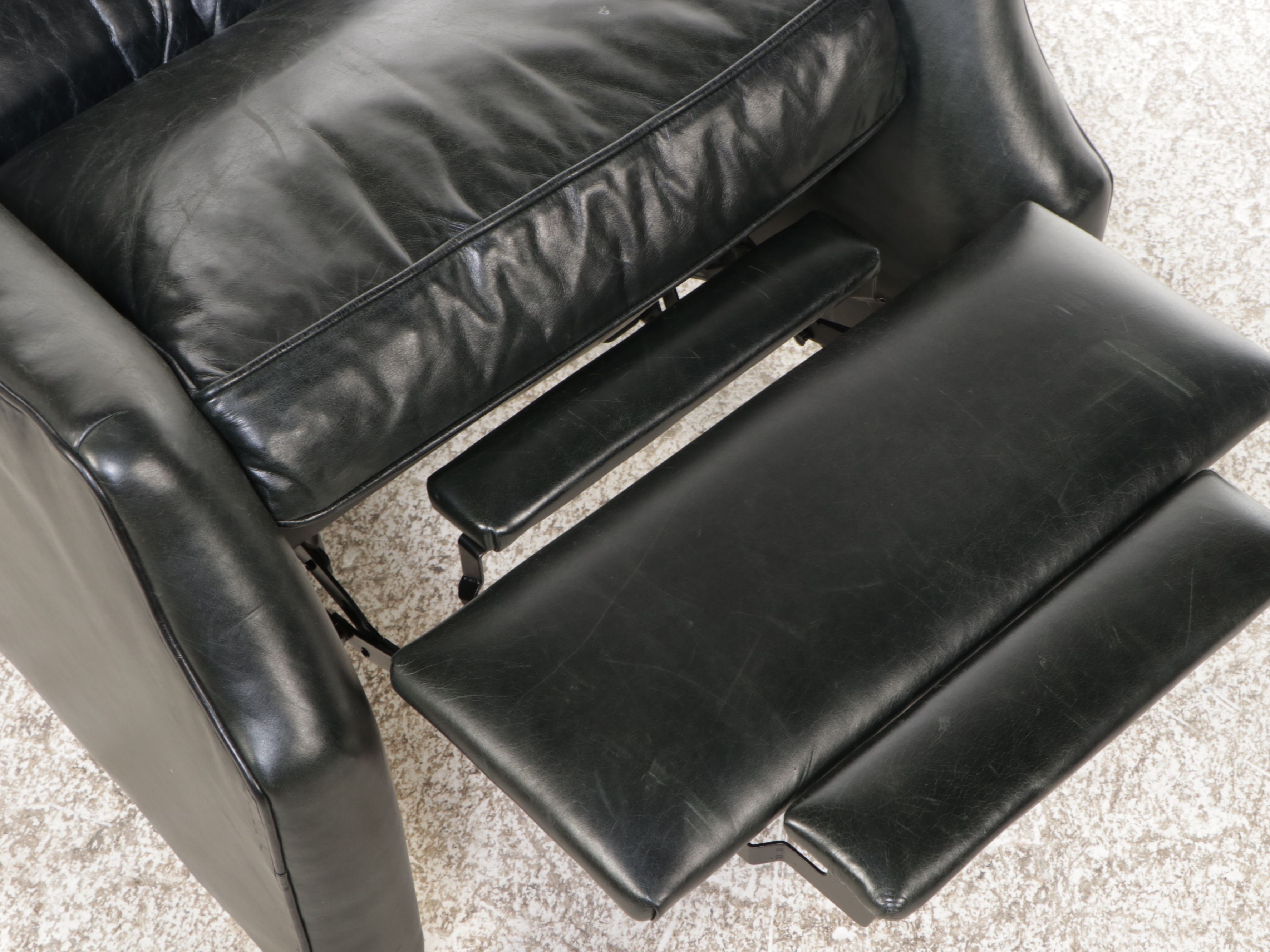 Arhaus "Alex" Black Leather Recliner