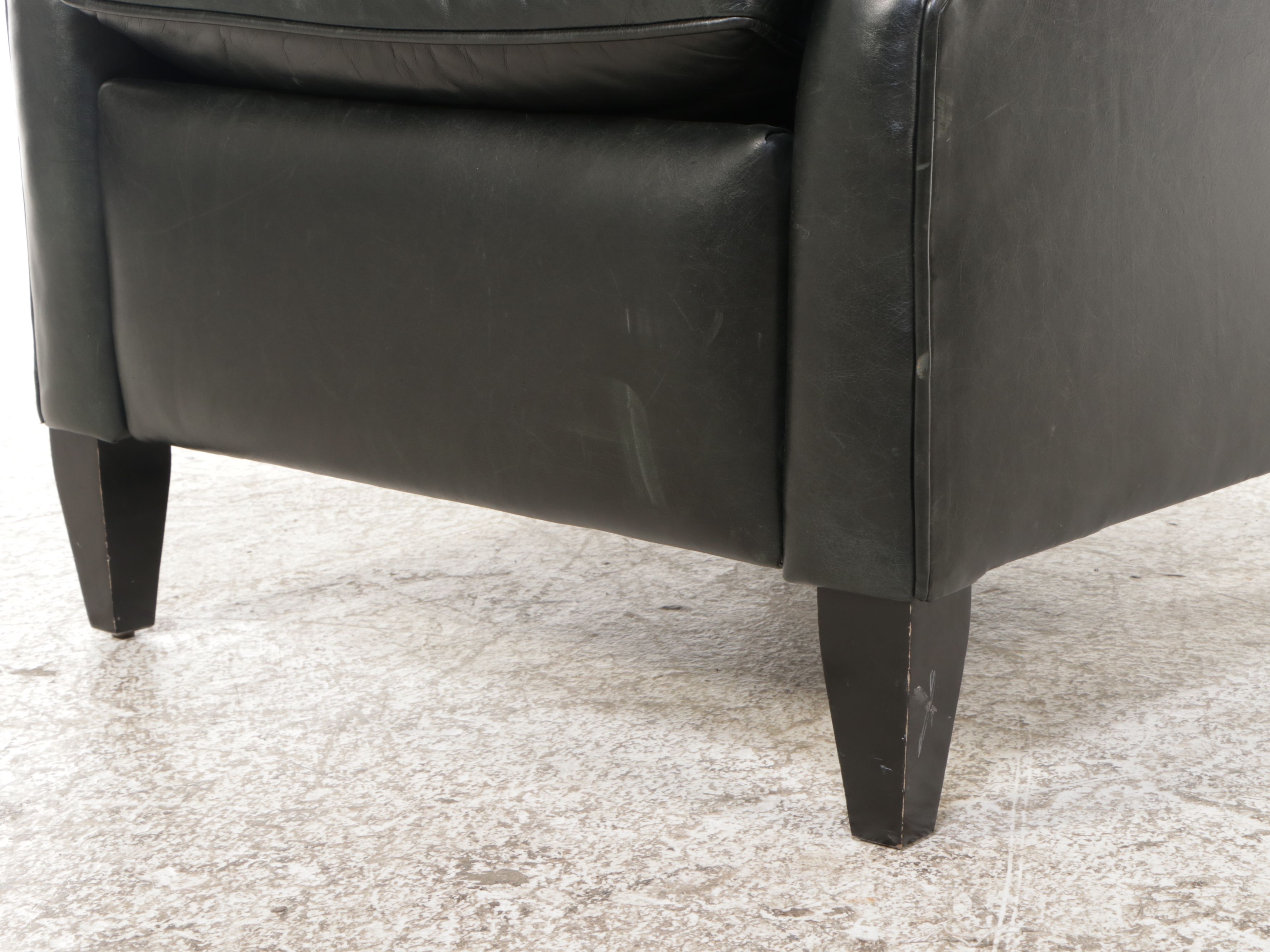 Arhaus "Alex" Black Leather Recliner