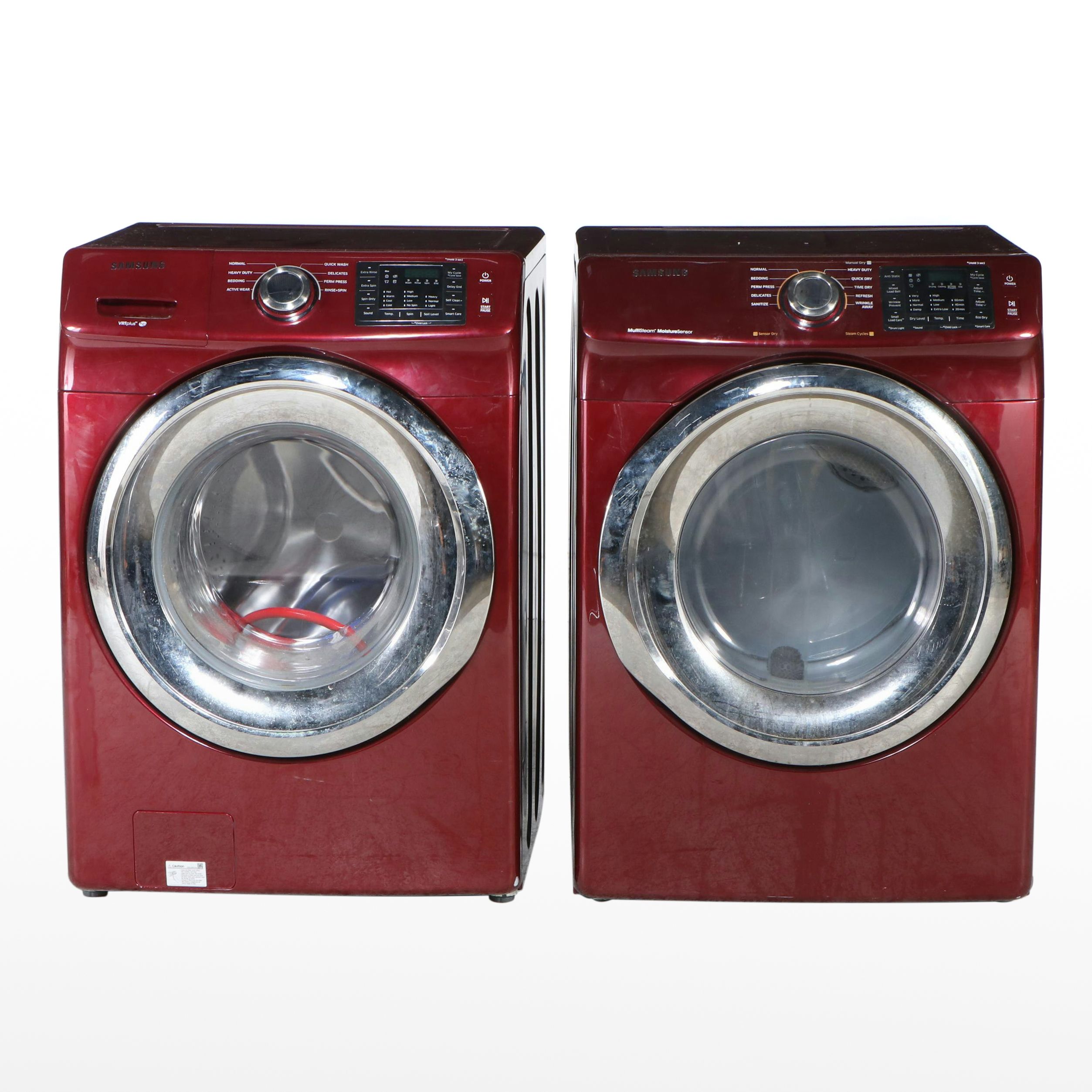 Samsung Merlot Red Front Load Washer and Dryer