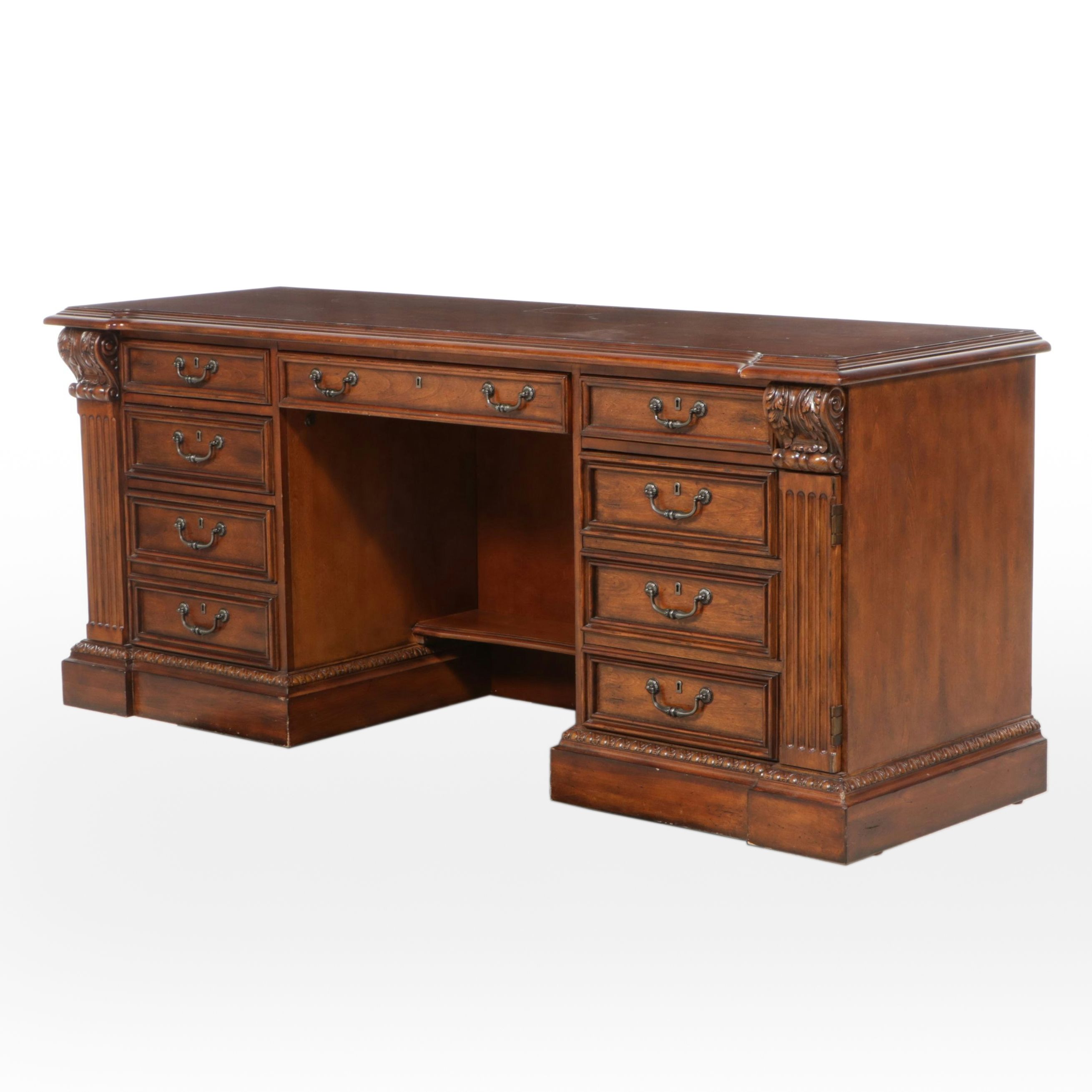 Sligh Neoclassical Style Mahogany Desk