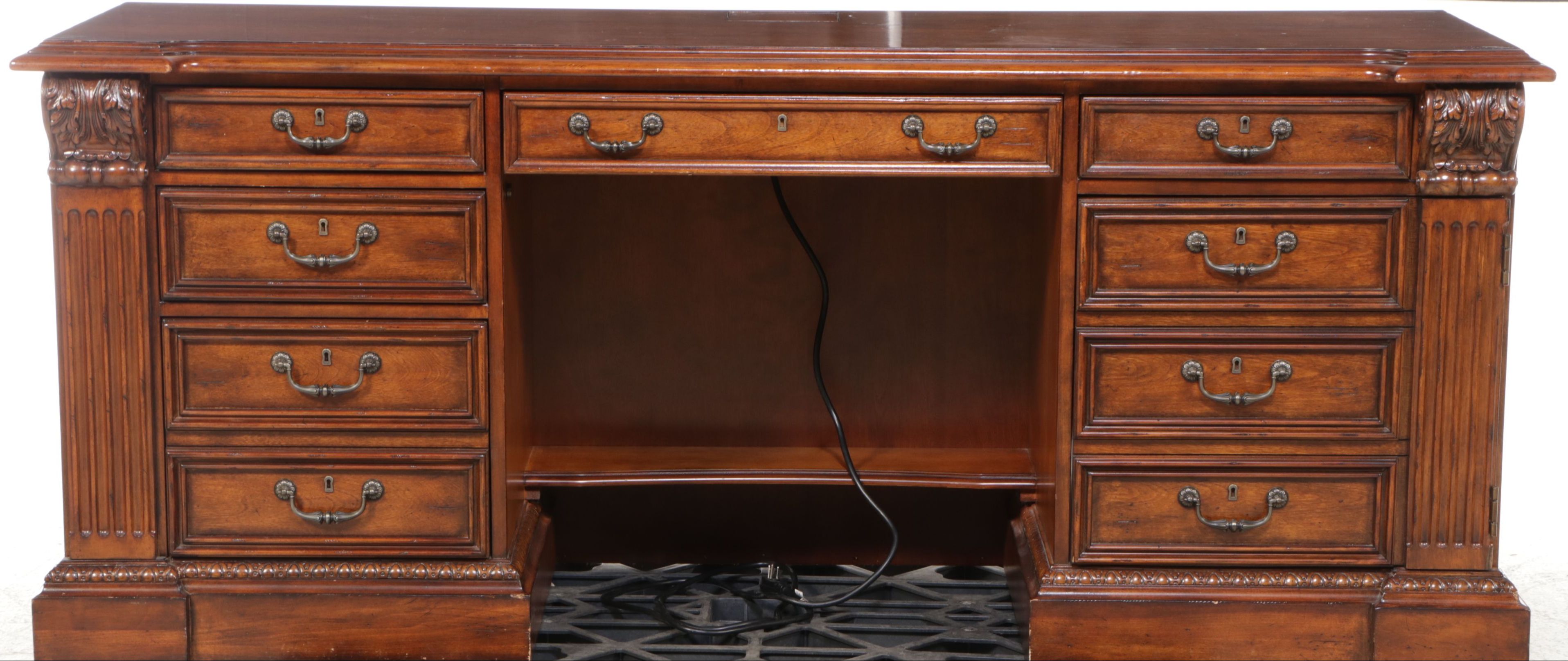 Sligh Neoclassical Style Mahogany Desk