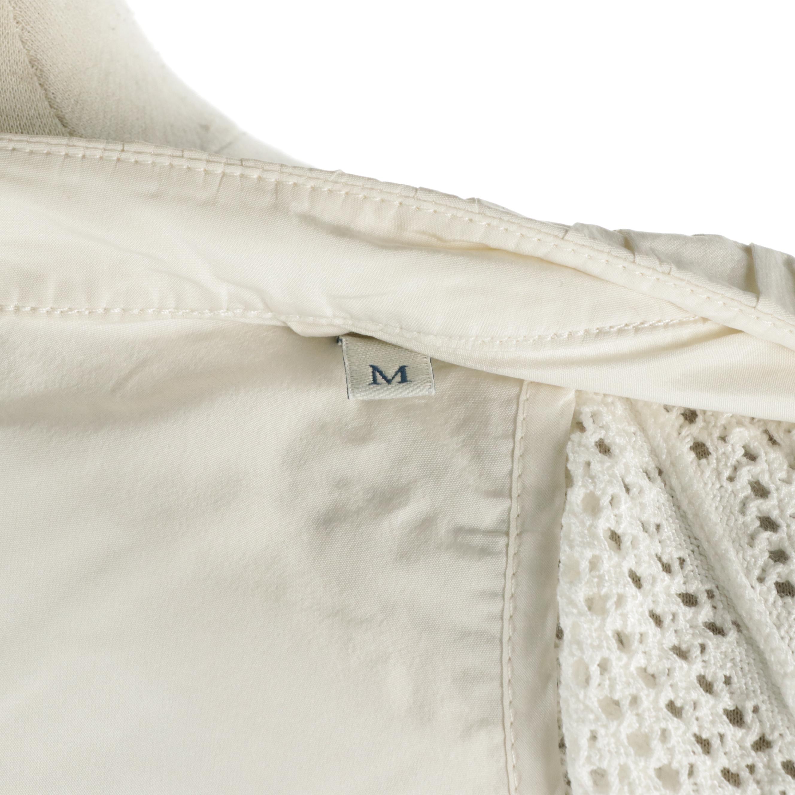 Moncler Cardigan-Layered Zip Jacket in White Nylon and Polyester Knit