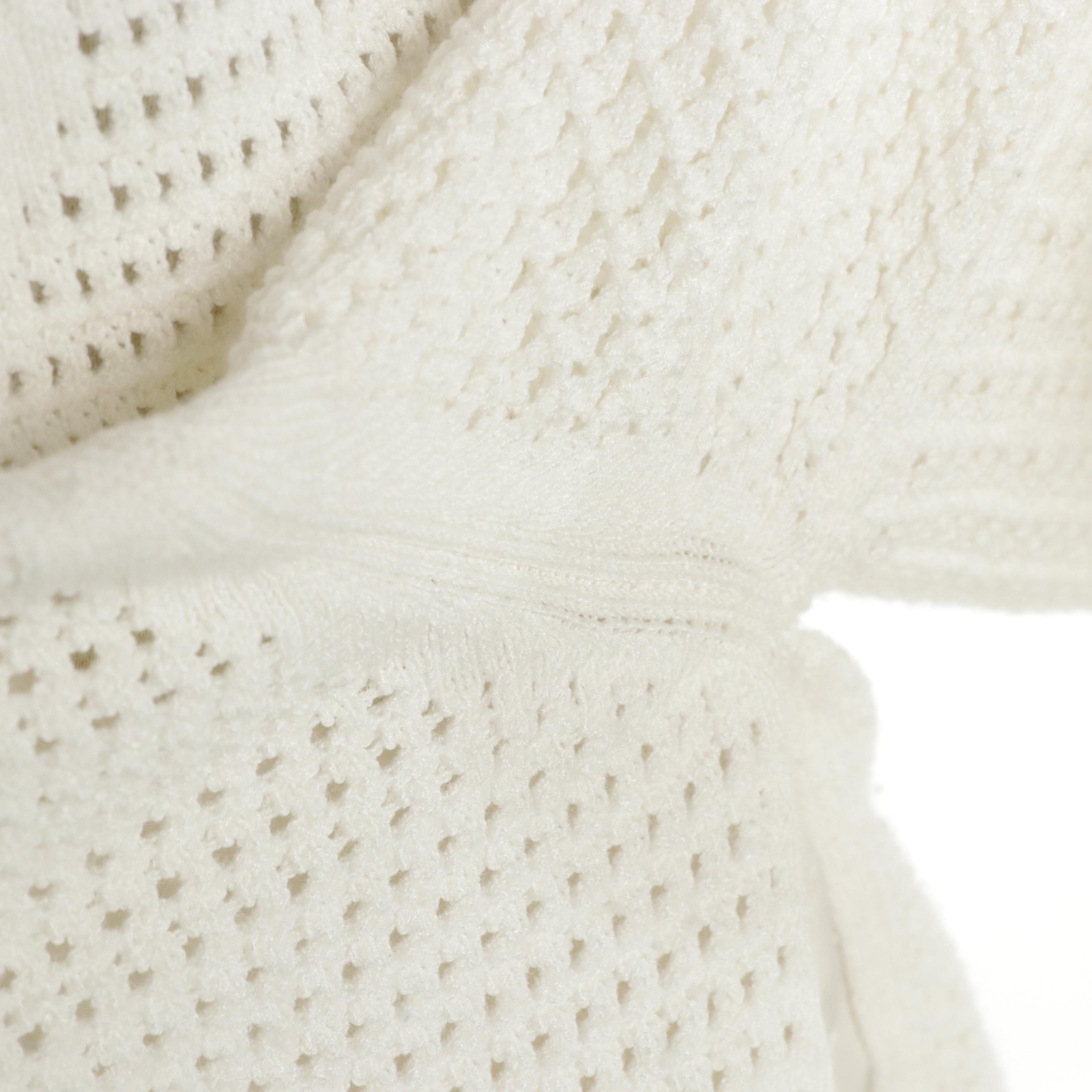 Moncler Cardigan-Layered Zip Jacket in White Nylon and Polyester Knit