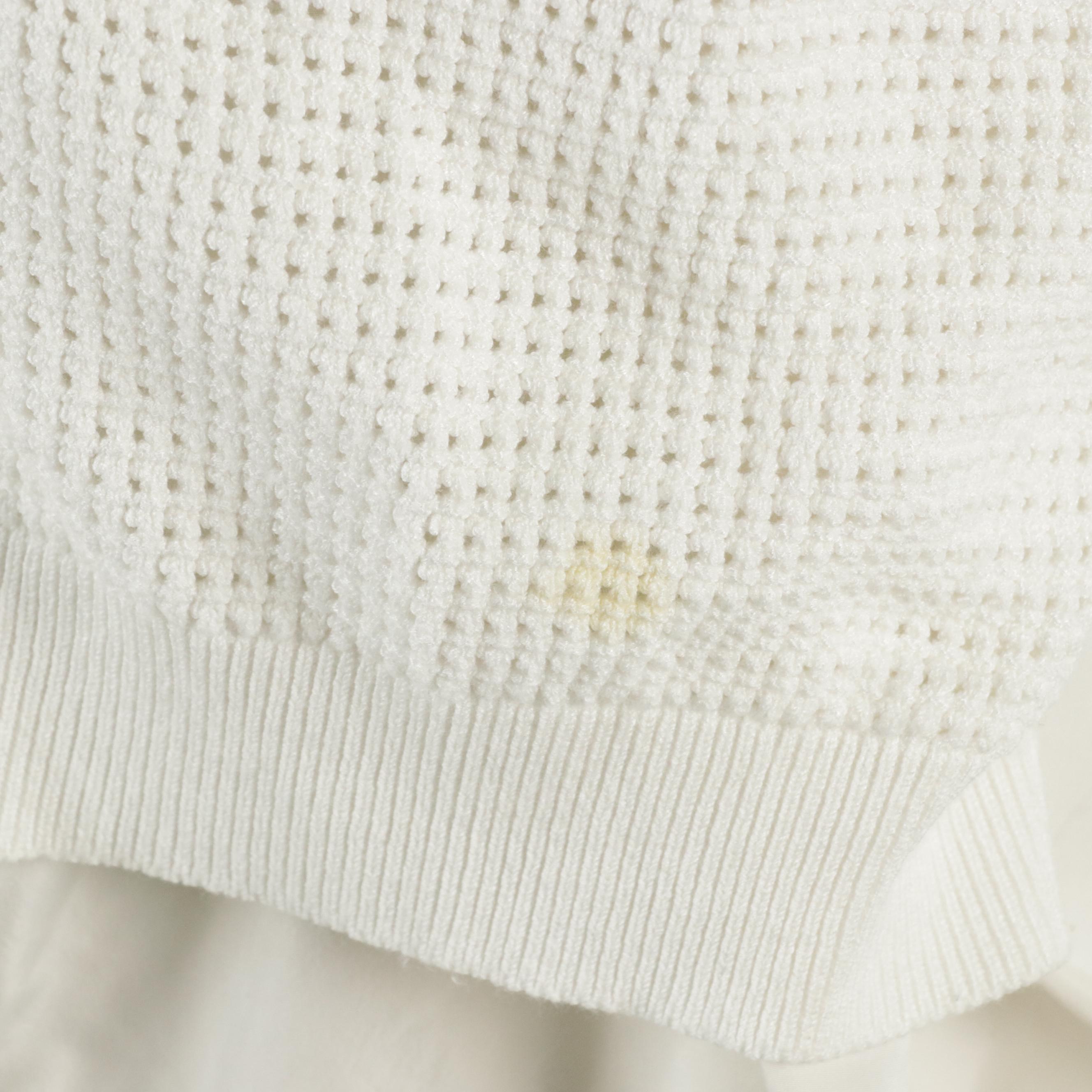 Moncler Cardigan-Layered Zip Jacket in White Nylon and Polyester Knit