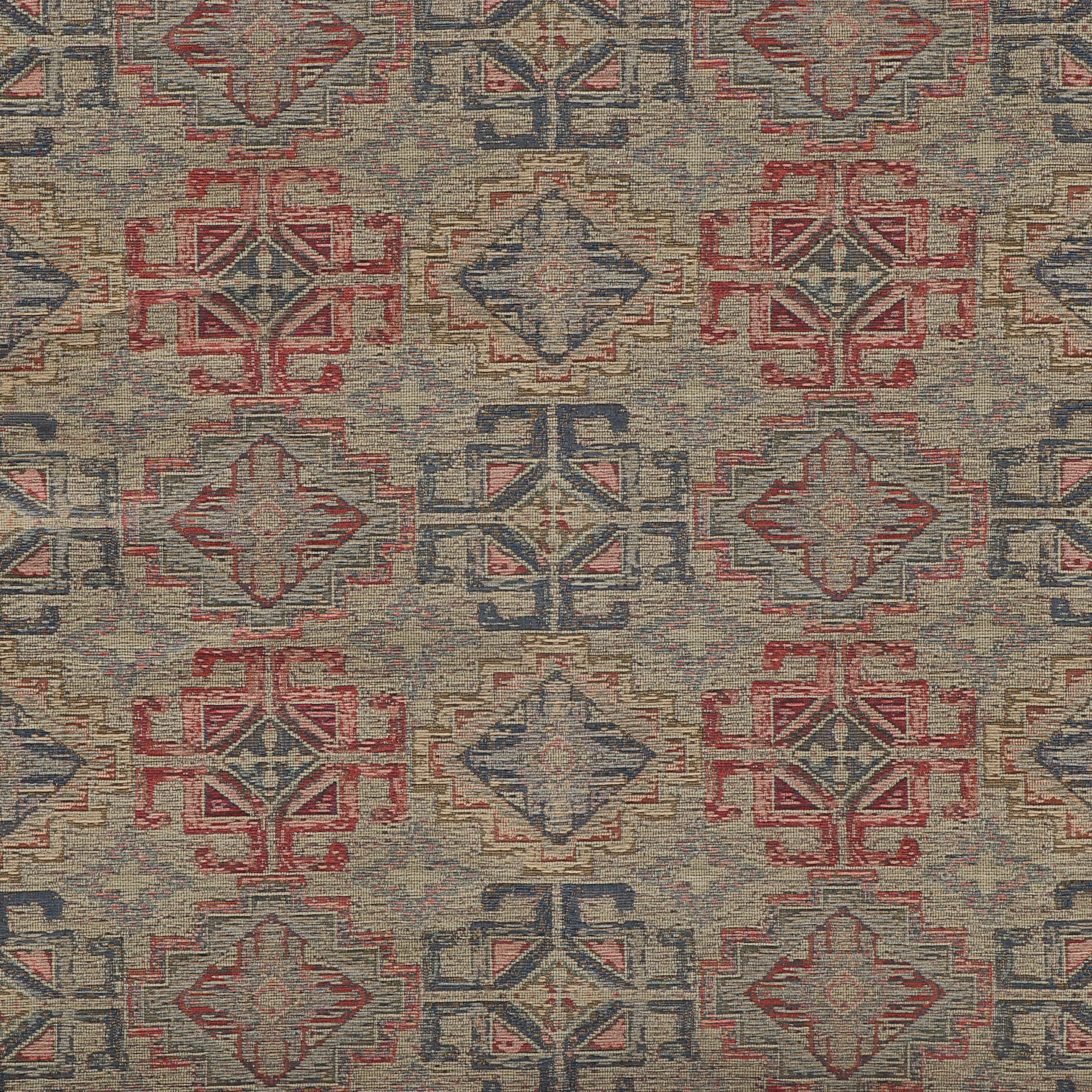 Contemporary Jacquard Woven Geometric Panel with Hanging Rod